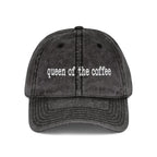 Queen of the Coffee Embroidered Vintage Cap