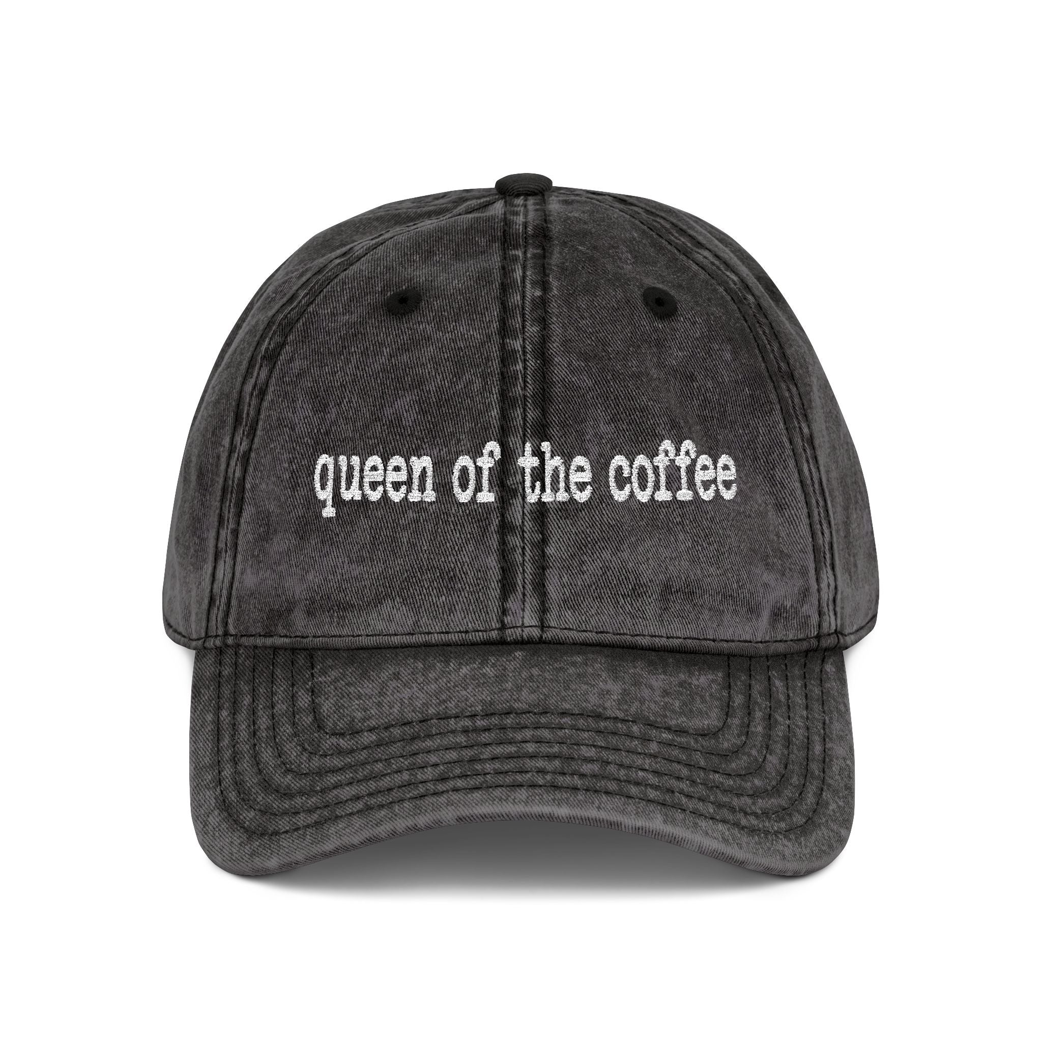 Queen of the Coffee Embroidered Vintage Cap
