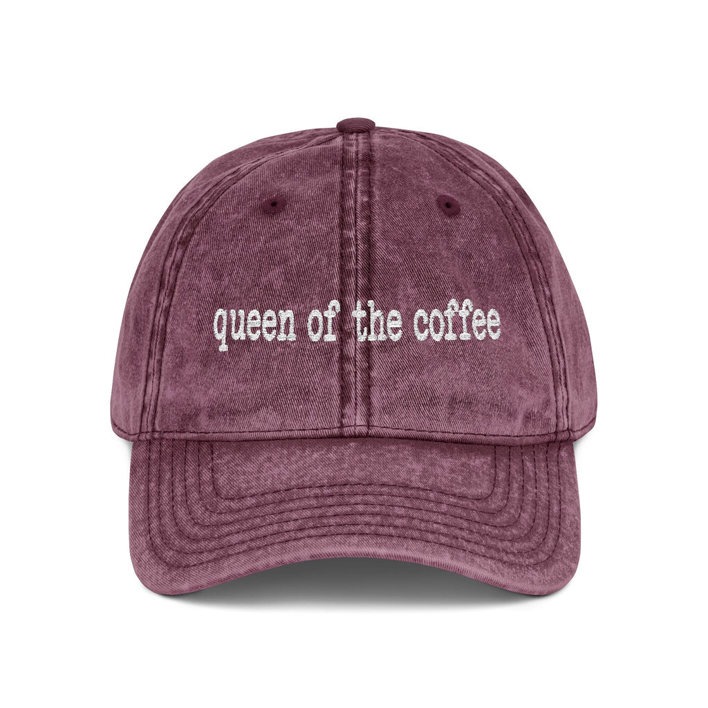 Queen of the Coffee Embroidered Vintage Cap
