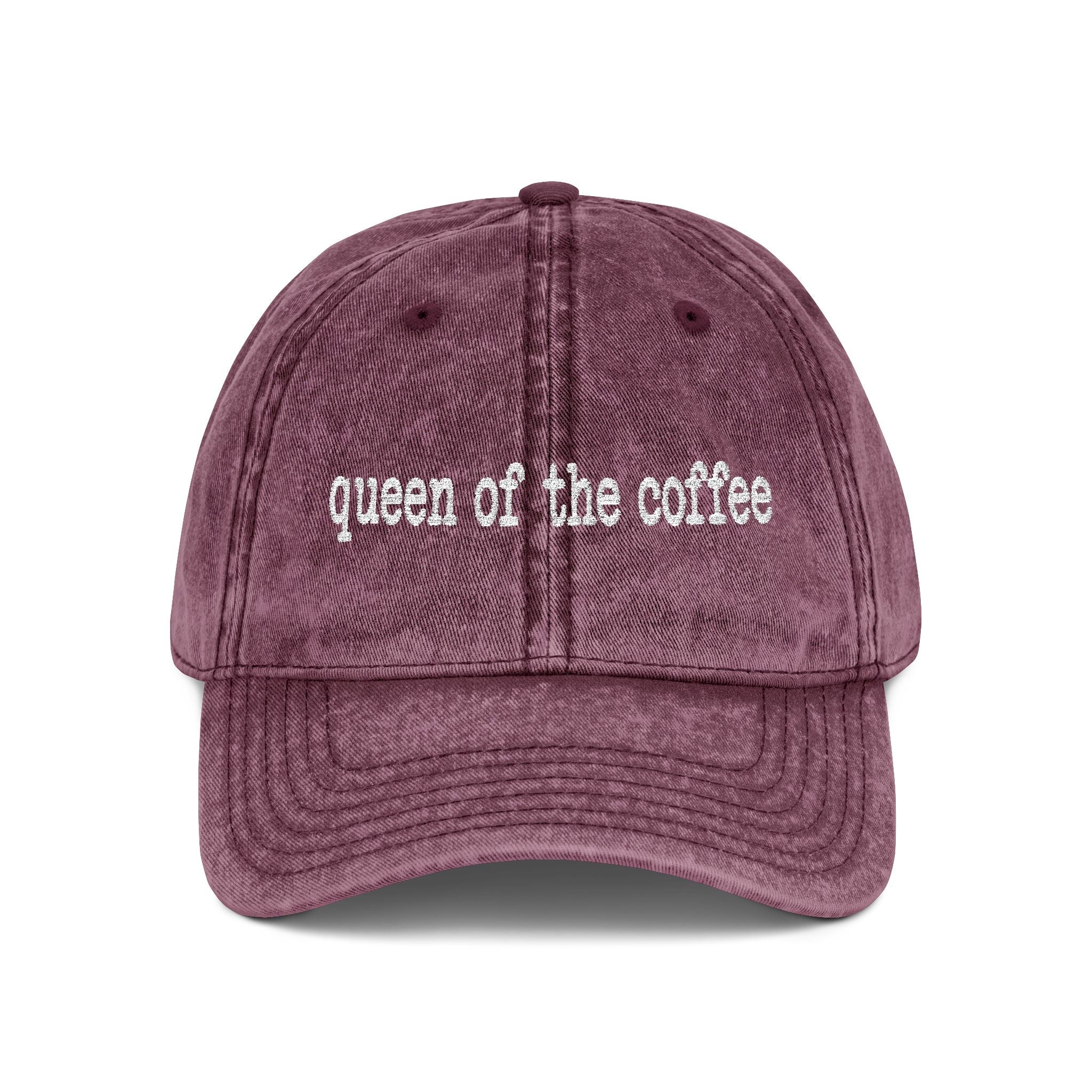 Queen of the Coffee Embroidered Vintage Cap