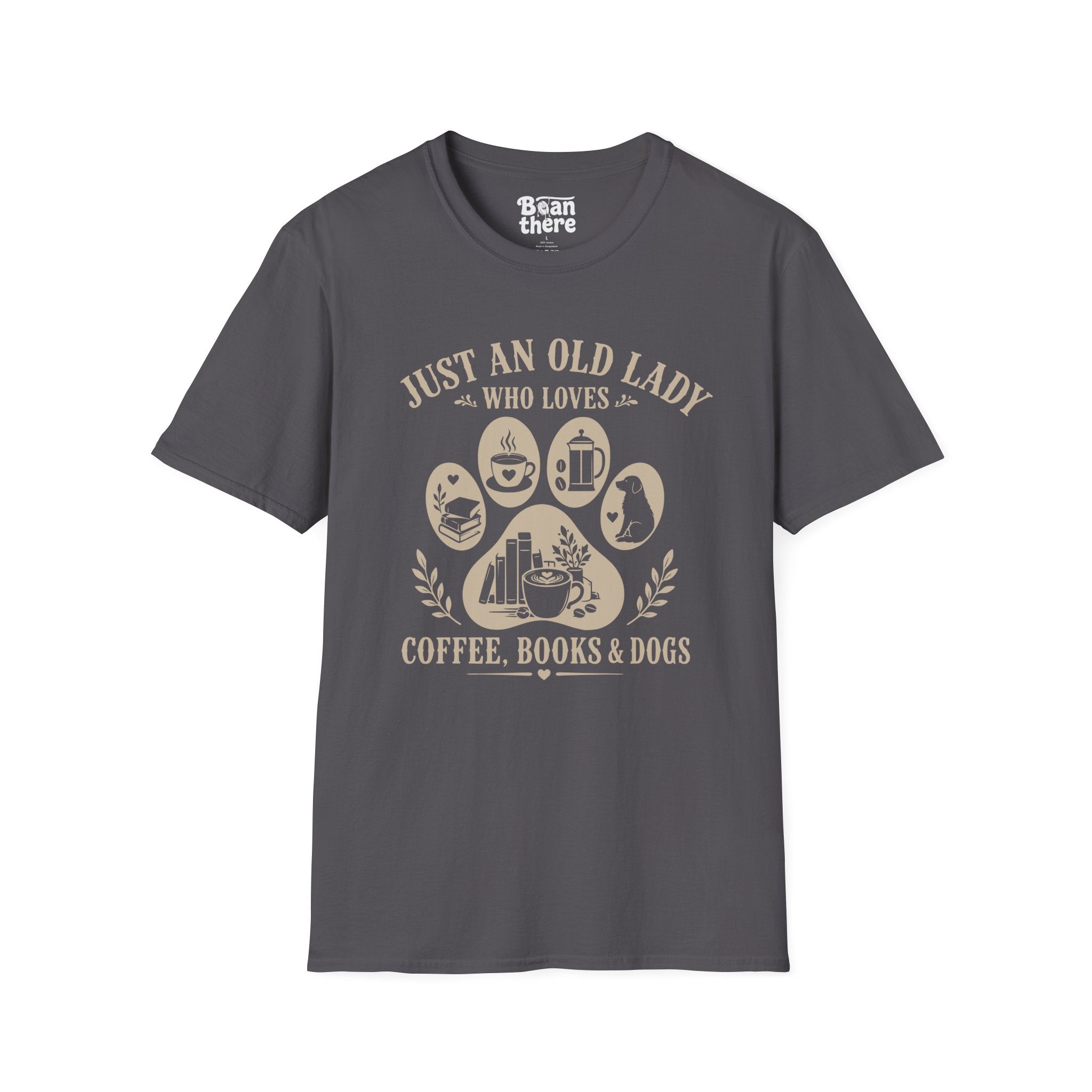 Old Lady Loves Coffee Books Dogs T-Shirt