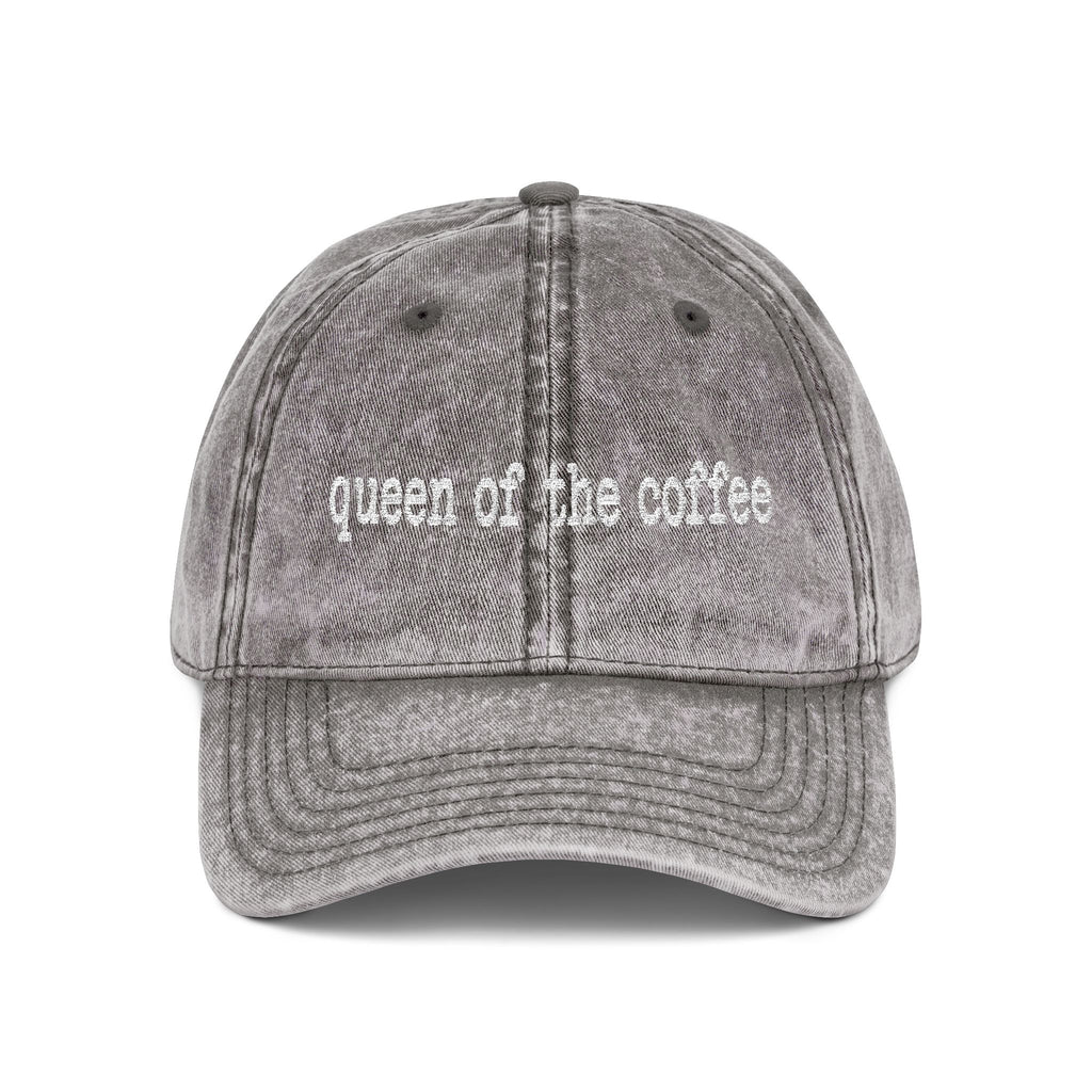Queen of the Coffee Embroidered Vintage Cap