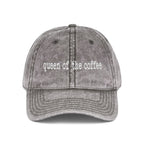 Queen of the Coffee Embroidered Vintage Cap