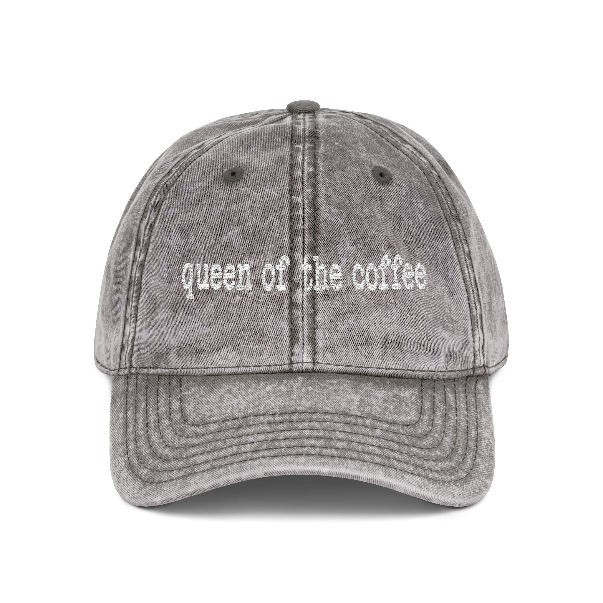 Queen of the Coffee Embroidered Vintage Cap
