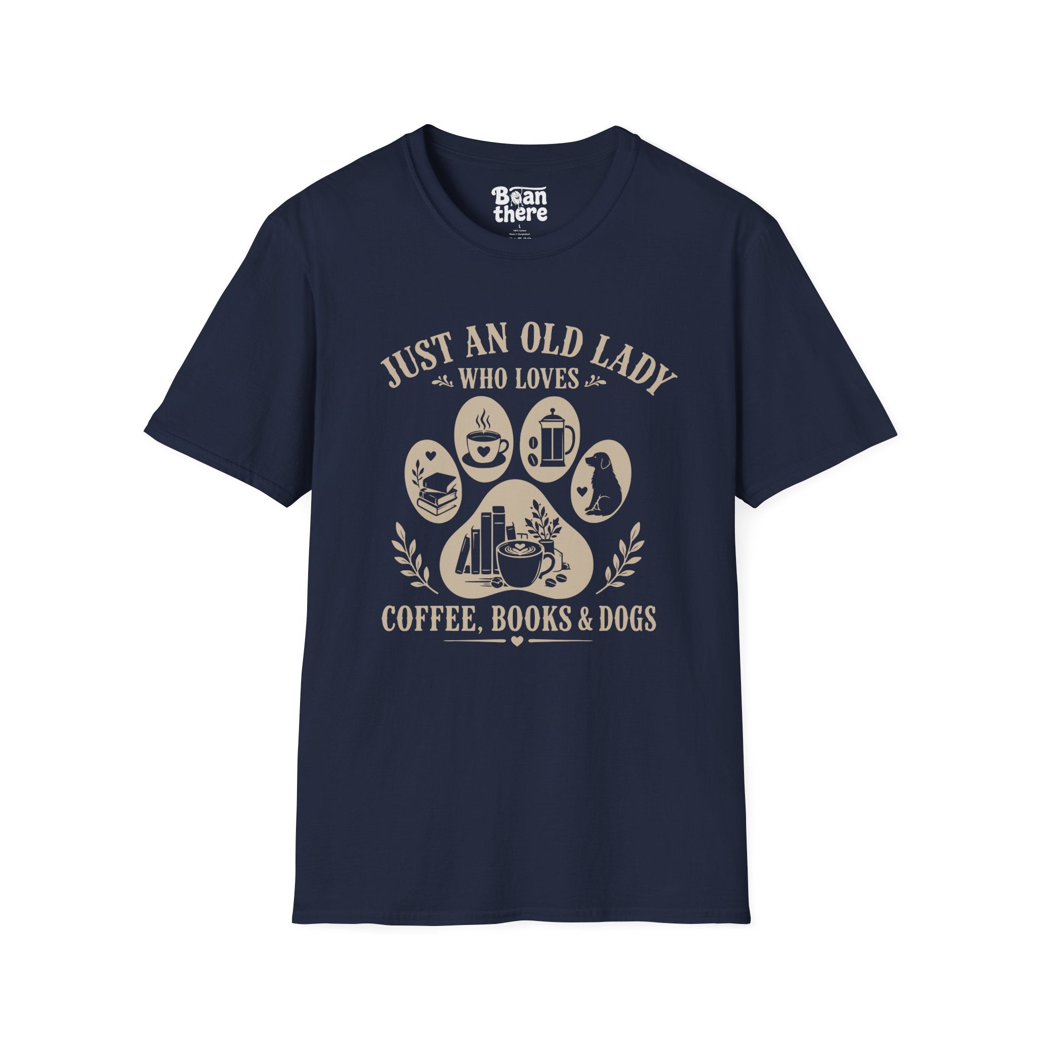 Old Lady Loves Coffee Books Dogs T-Shirt