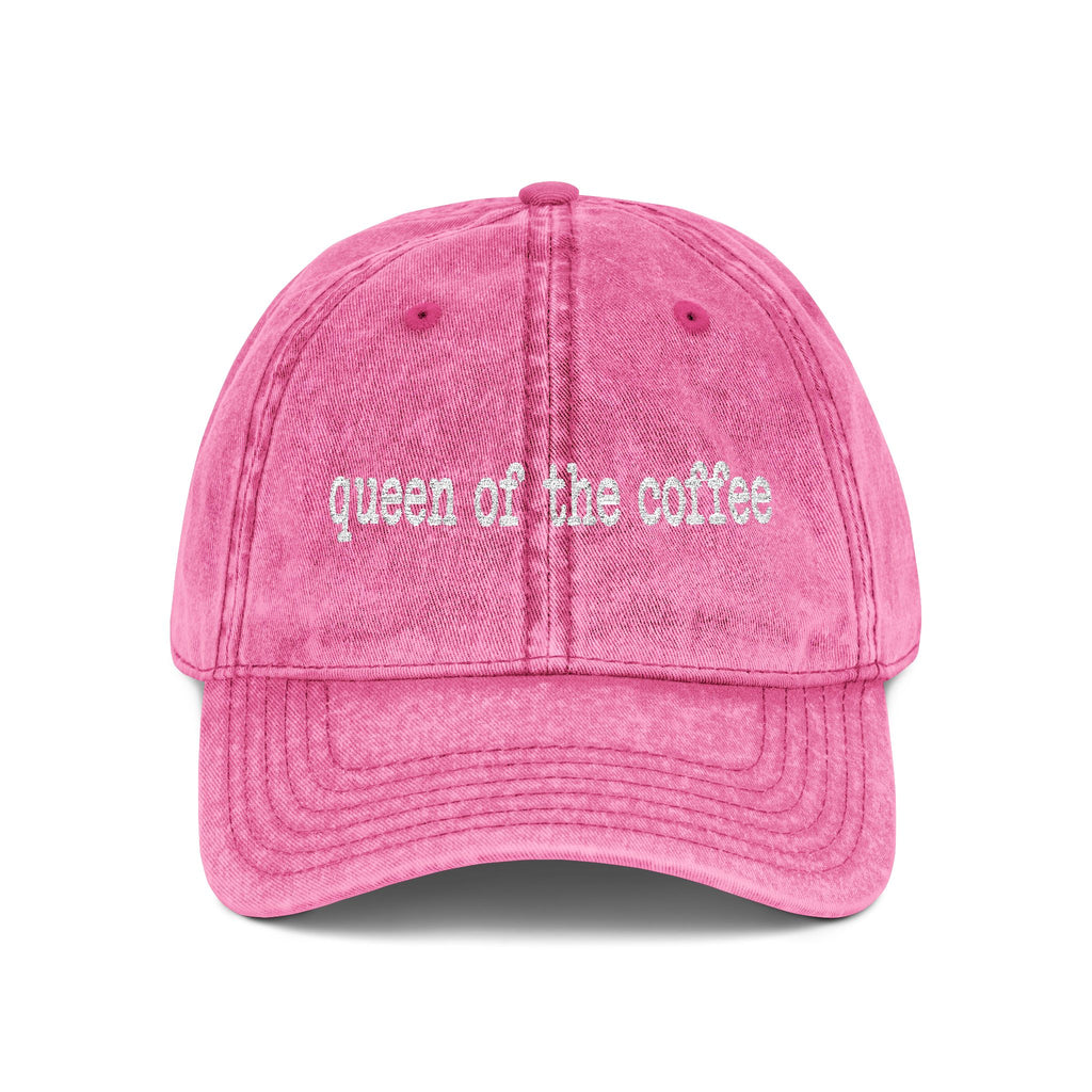 Queen of the Coffee Embroidered Vintage Cap