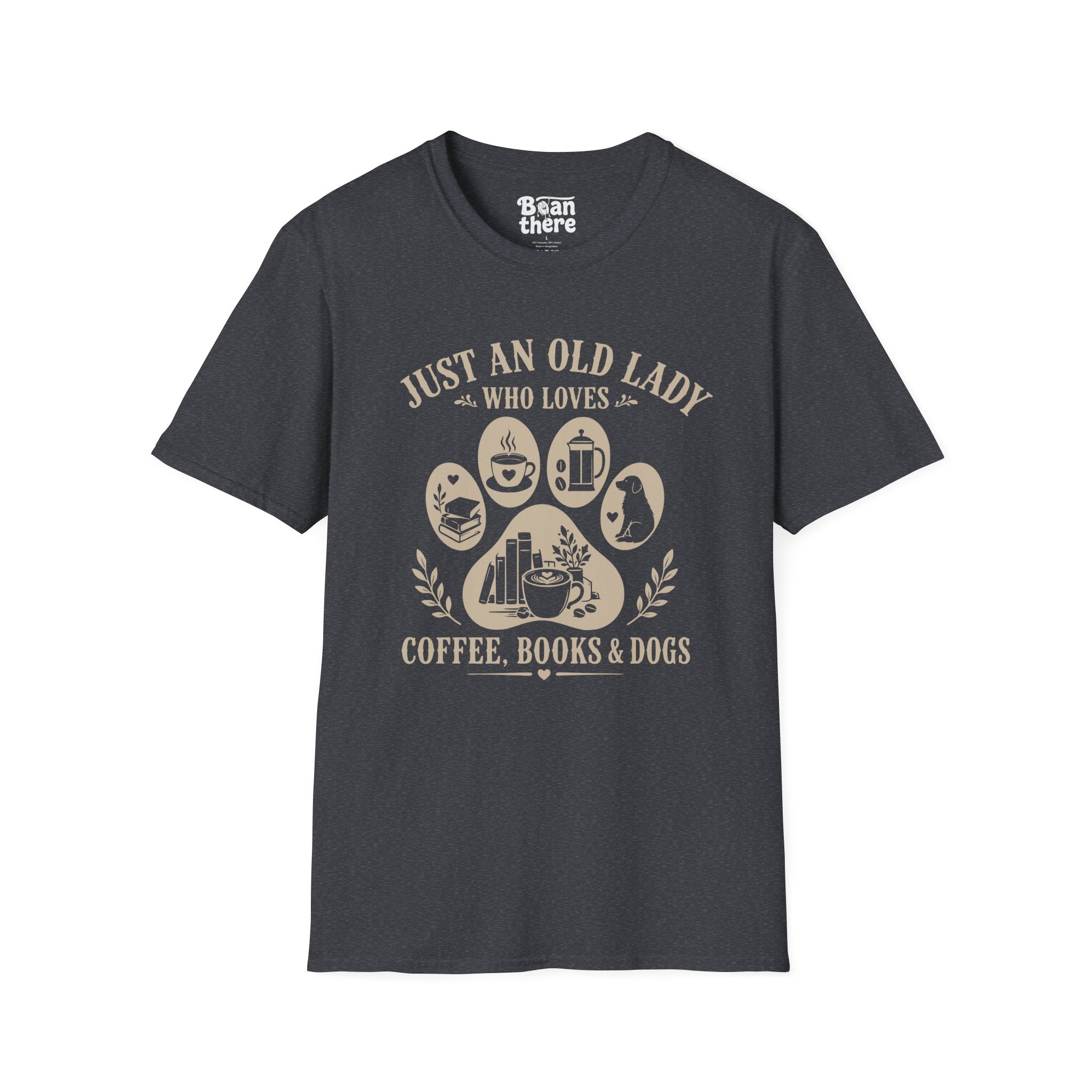 Old Lady Loves Coffee Books Dogs T-Shirt