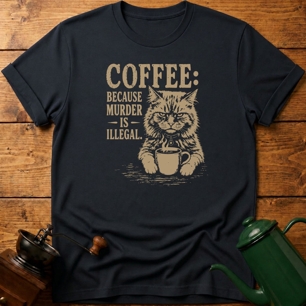 Coffee Murder Cat T-Shirt