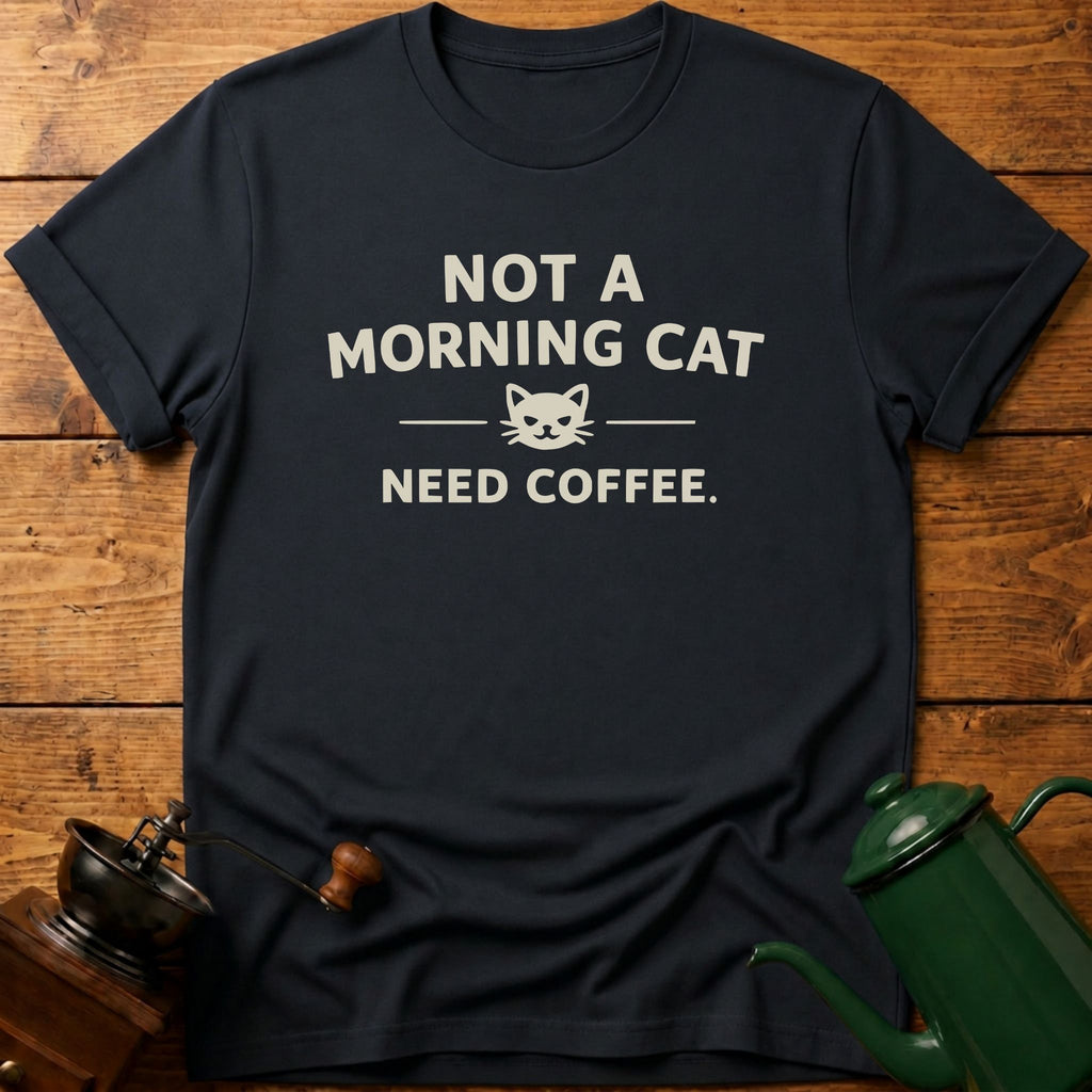 Not a Morning Cat Need Coffee T-Shirt