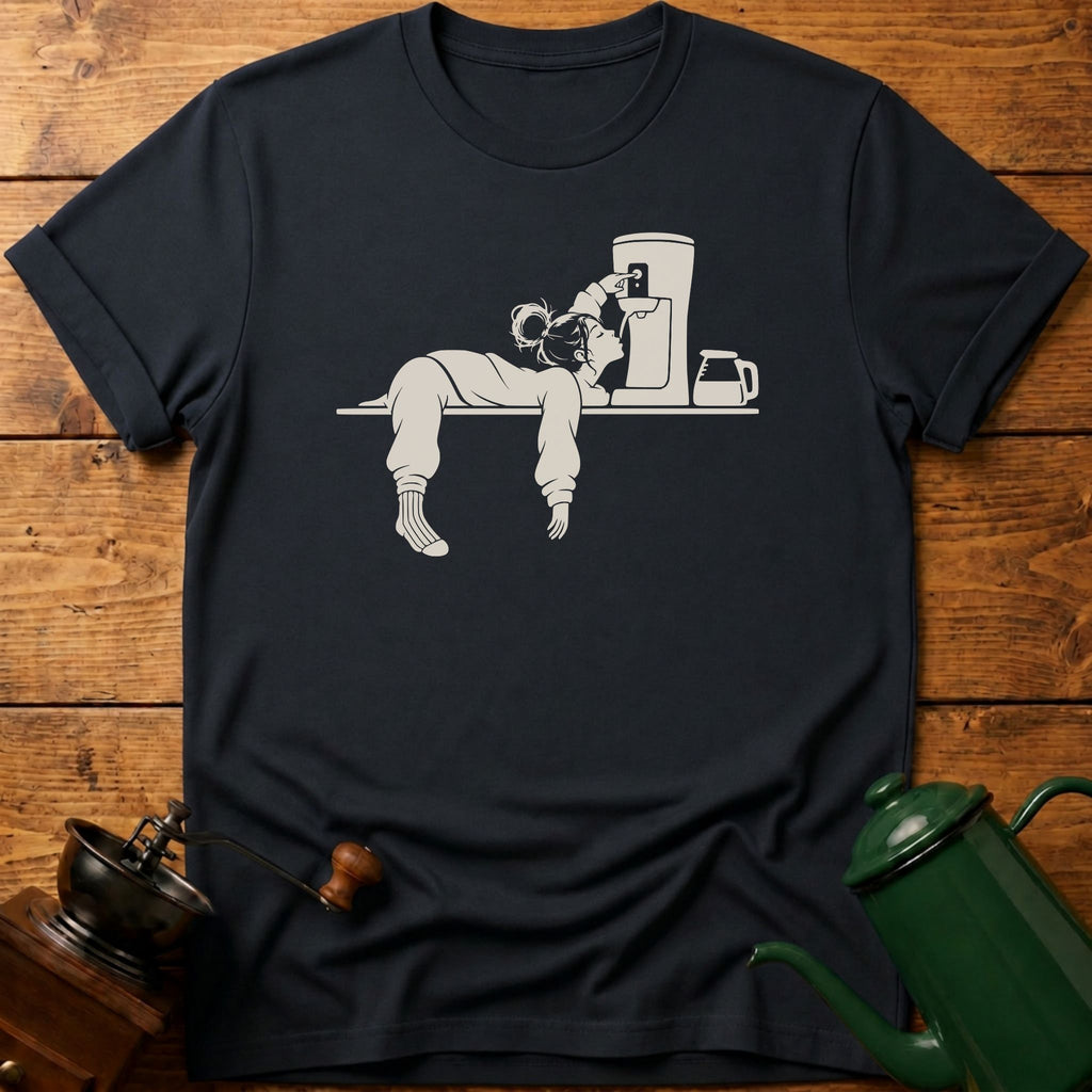 Sleeping Woman Drinking Coffee T-Shirt