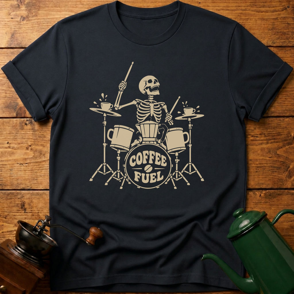 Coffee Skull Drums T-Shirt