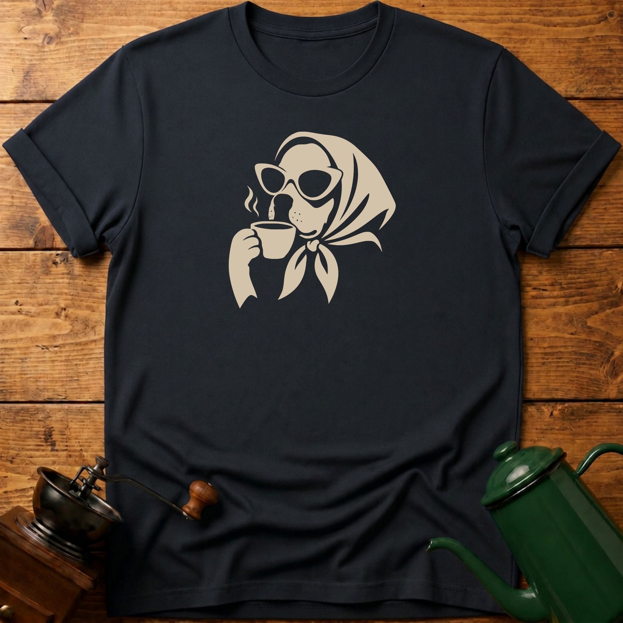 Dog Drinking Coffee T-Shirt