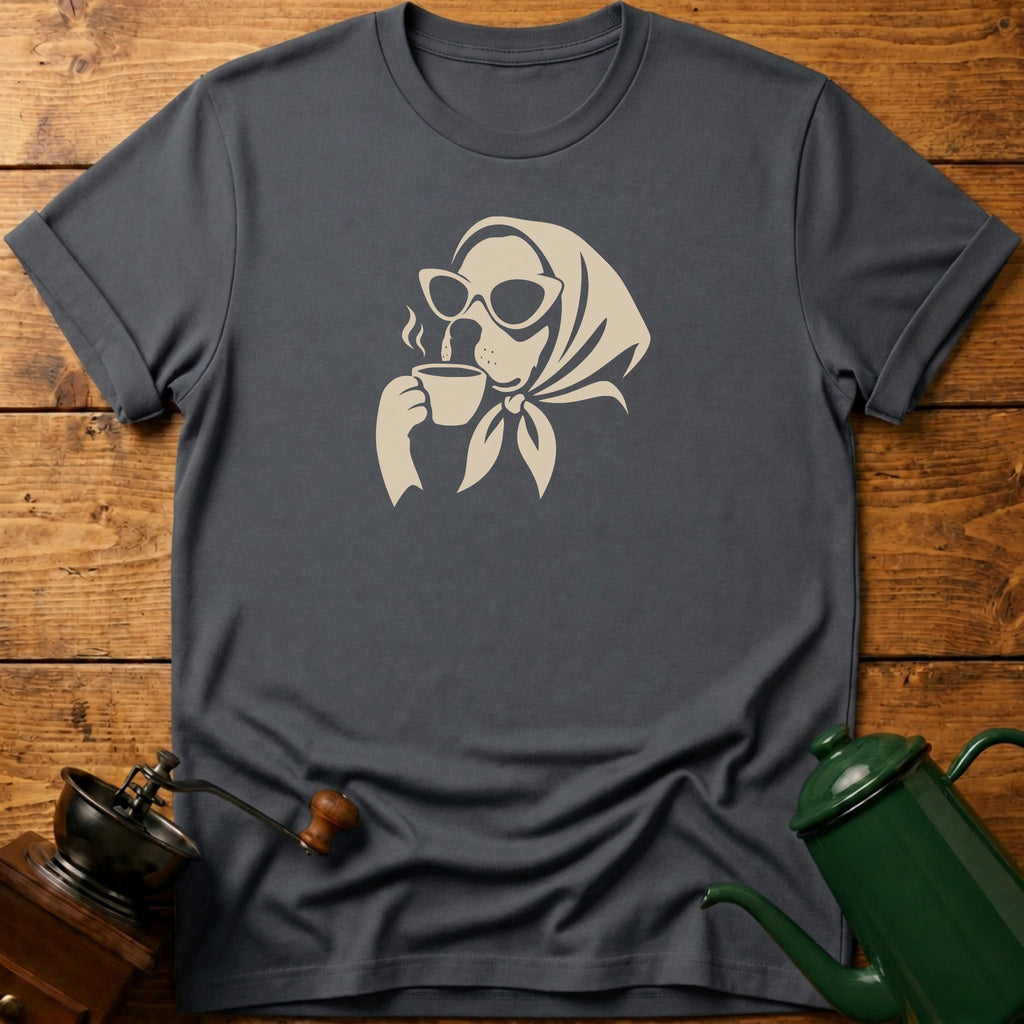 Dog Drinking Coffee T-Shirt