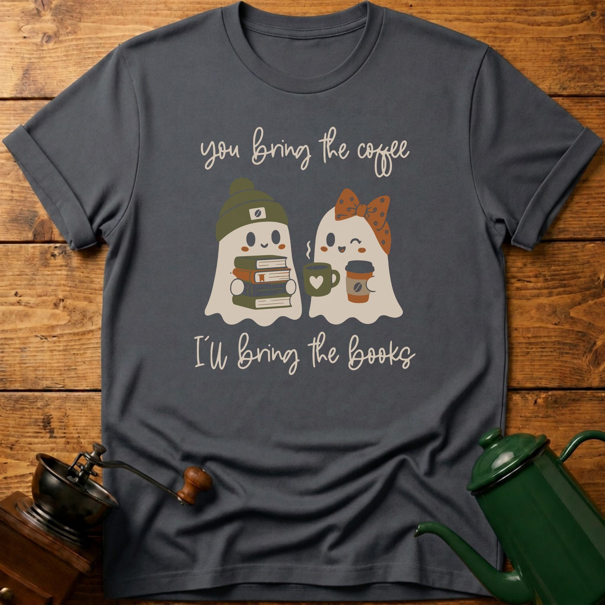 Bring Coffee & Books Boo T-Shirt