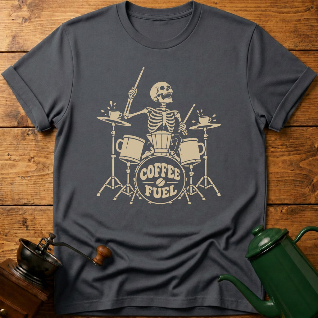 Coffee Skull Drums T-Shirt
