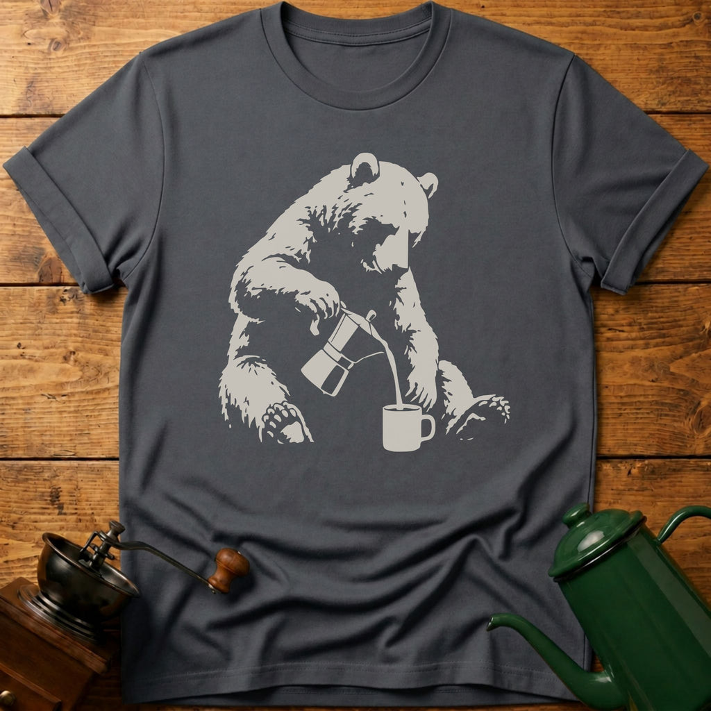 Bear Making Coffee T-Shirt
