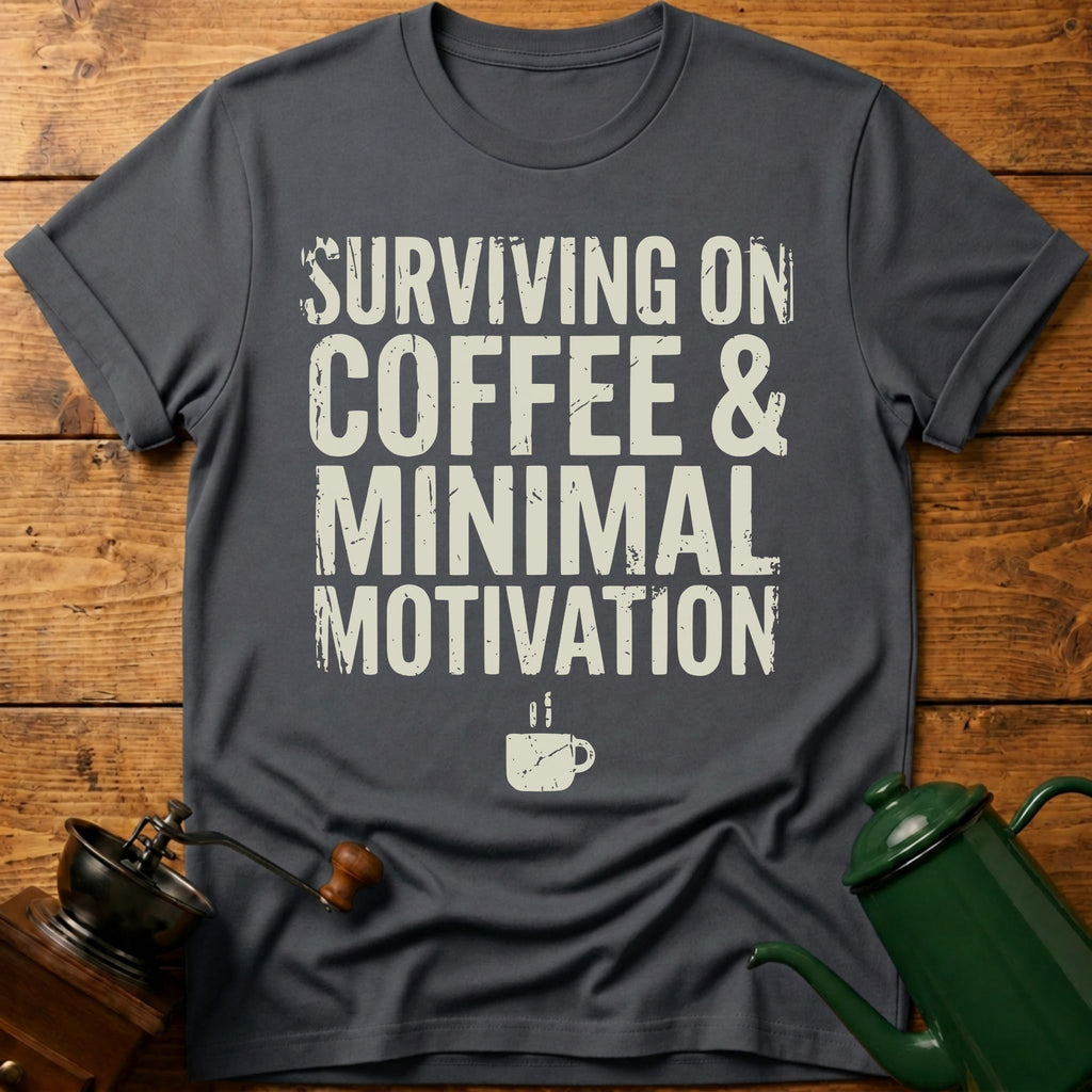 Surviving on Coffee & Minimal Motivation T-Shirt