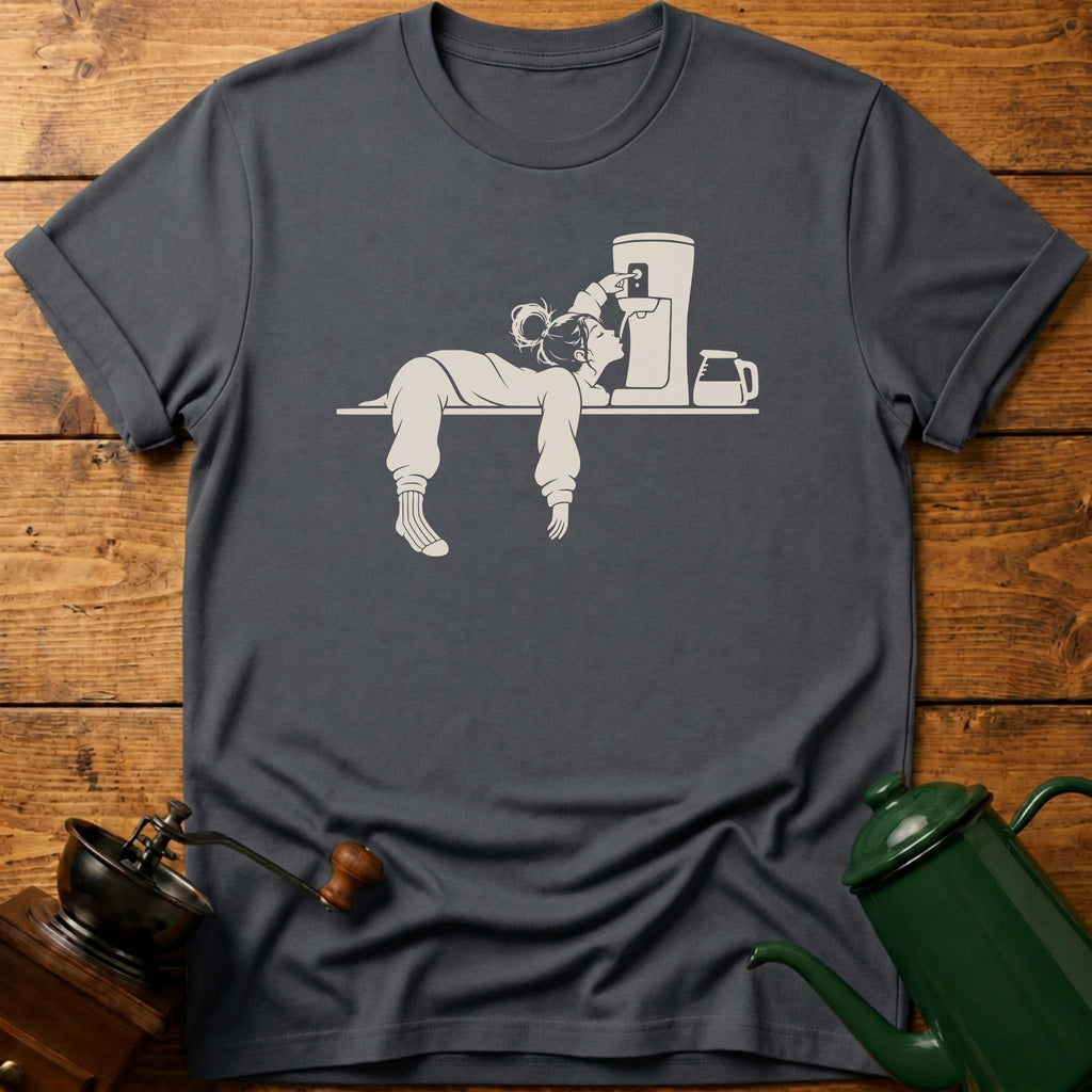 Sleeping Woman Drinking Coffee T-Shirt