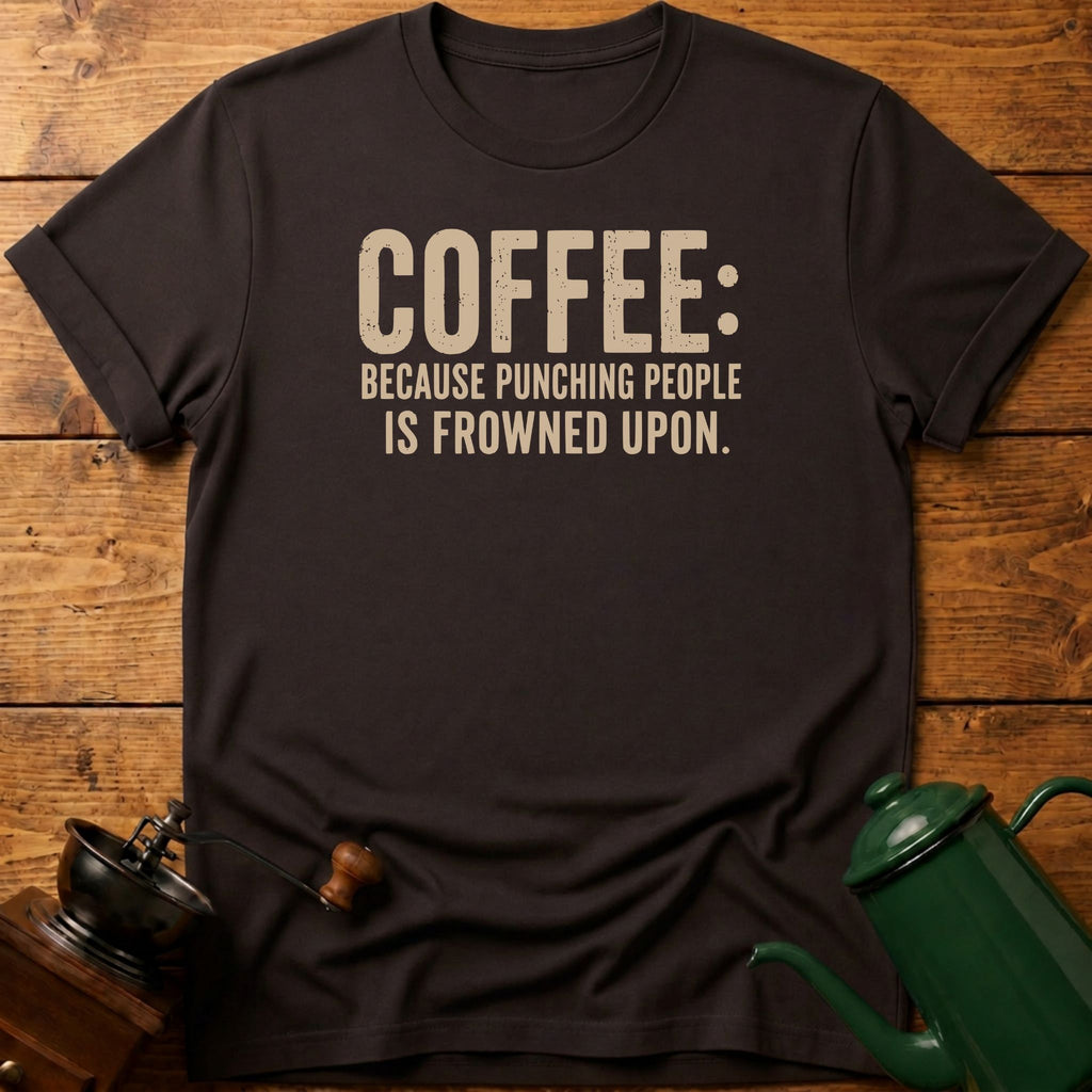 Coffee Because Punching People Is Frowned T-Shirt
