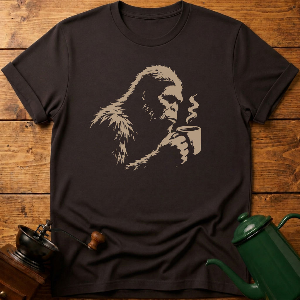 Big Foot Drinking Coffee T-Shirt