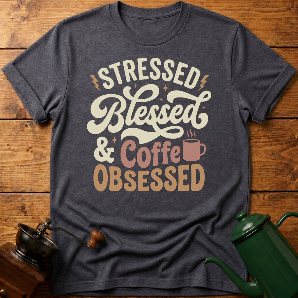 Stressed Blessed Coffee Obsessed T-Shirt
