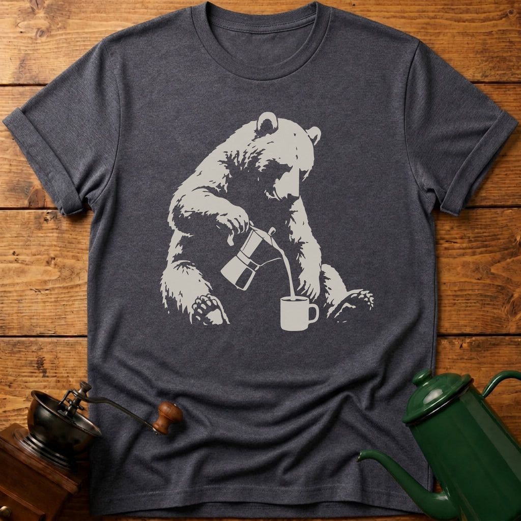 Bear Making Coffee T-Shirt