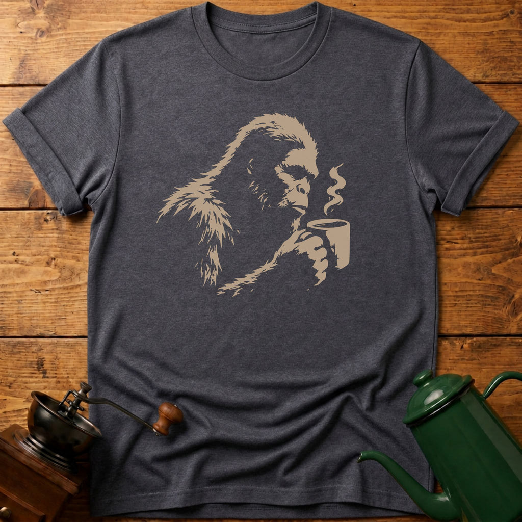 Big Foot Drinking Coffee T-Shirt