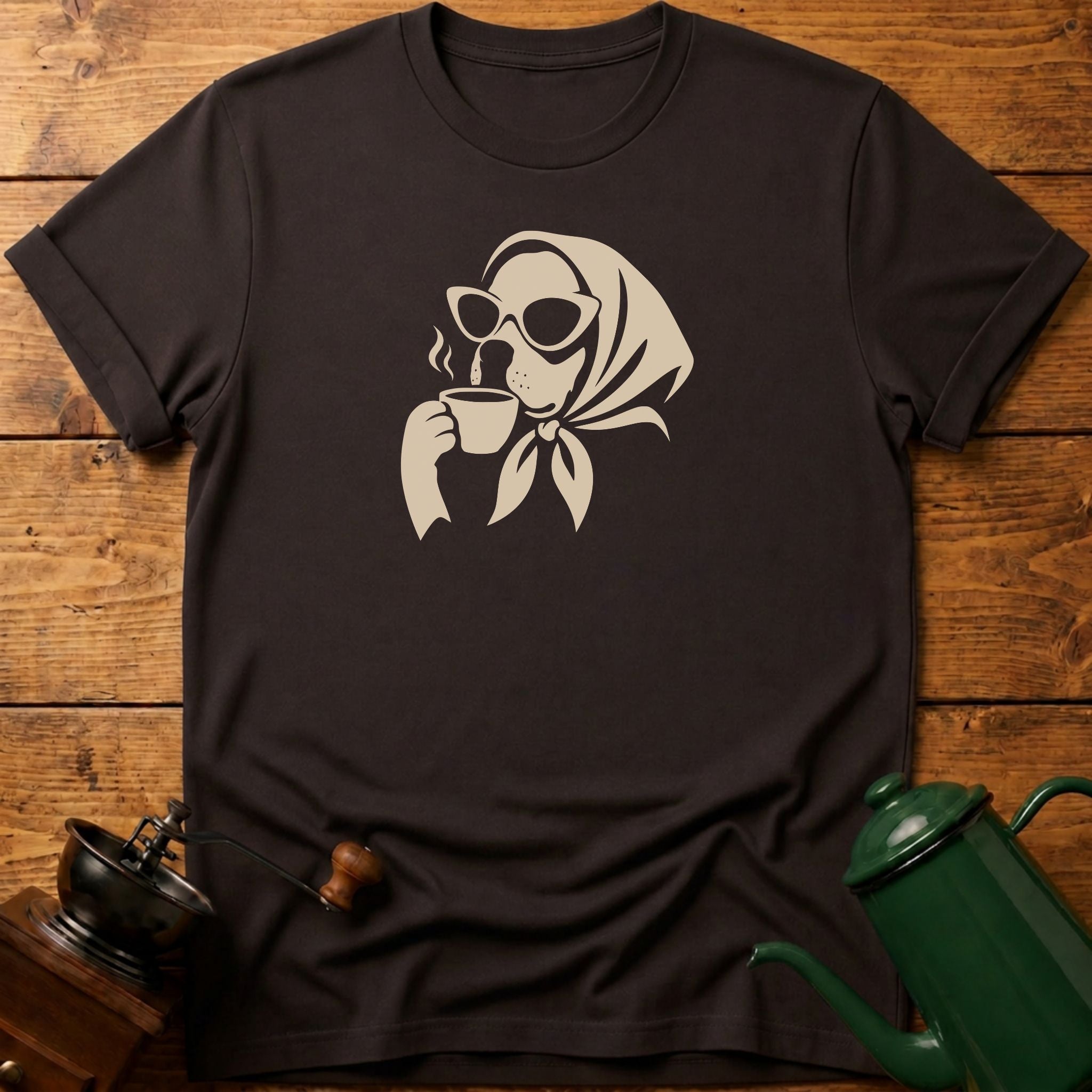 Dog Drinking Coffee T-Shirt