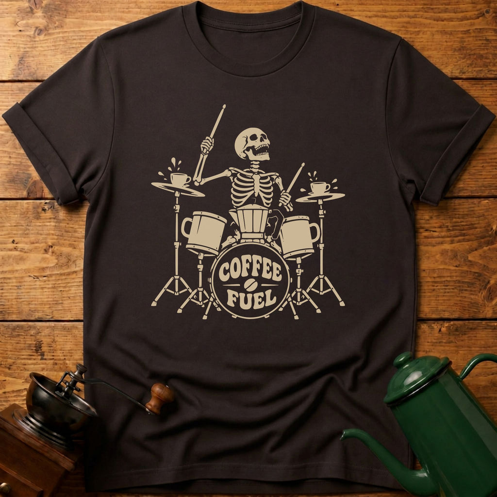 Coffee Skull Drums T-Shirt