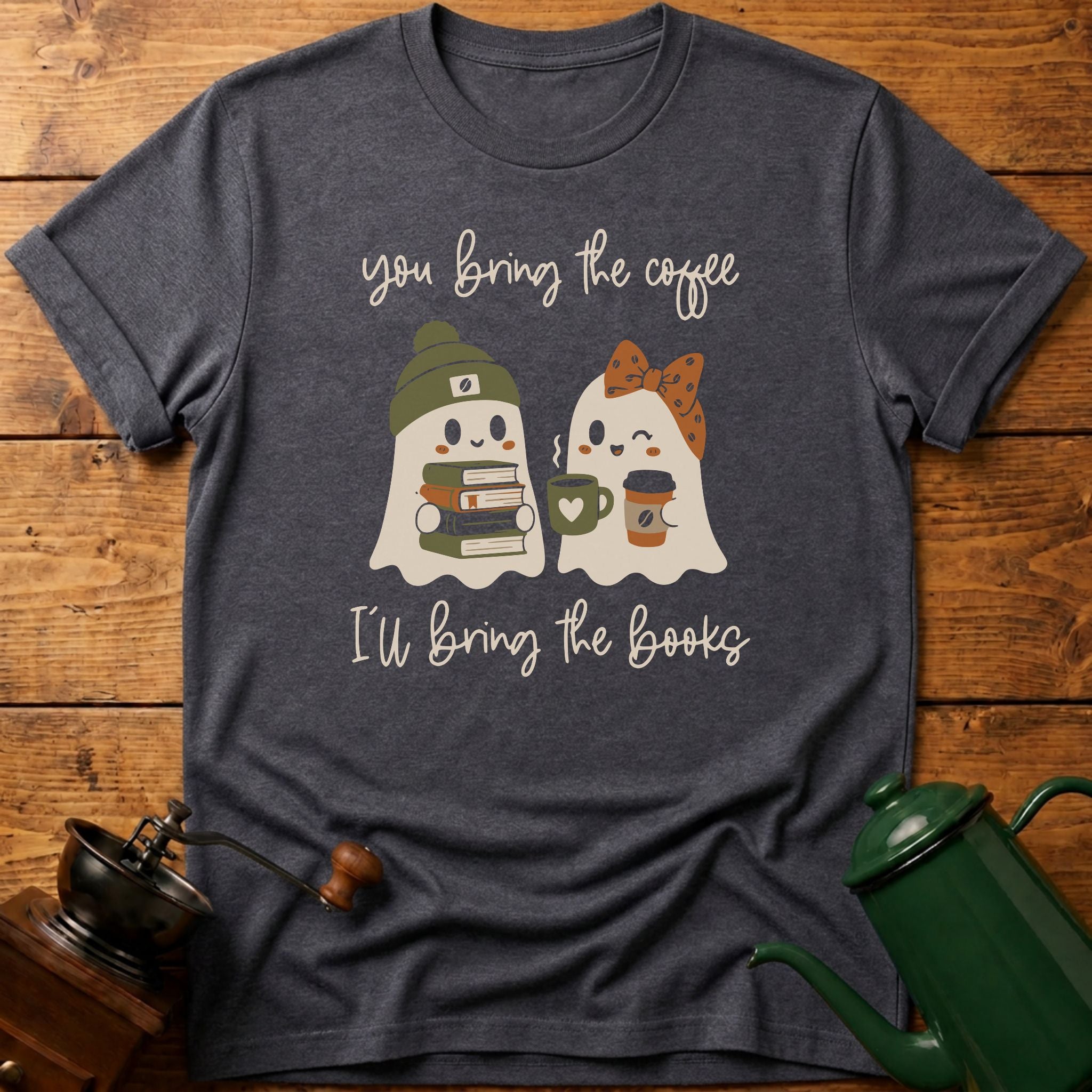 Bring Coffee & Books Boo T-Shirt