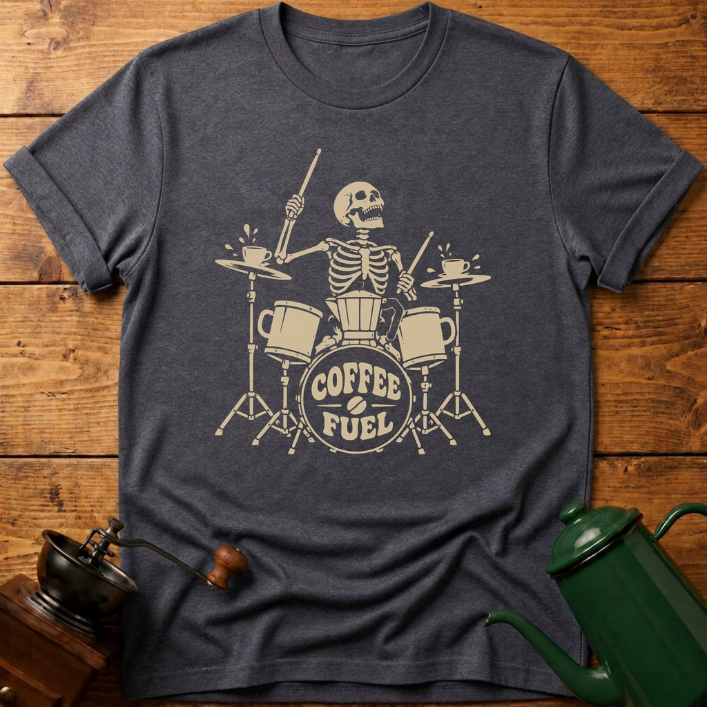 Coffee Skull Drums T-Shirt