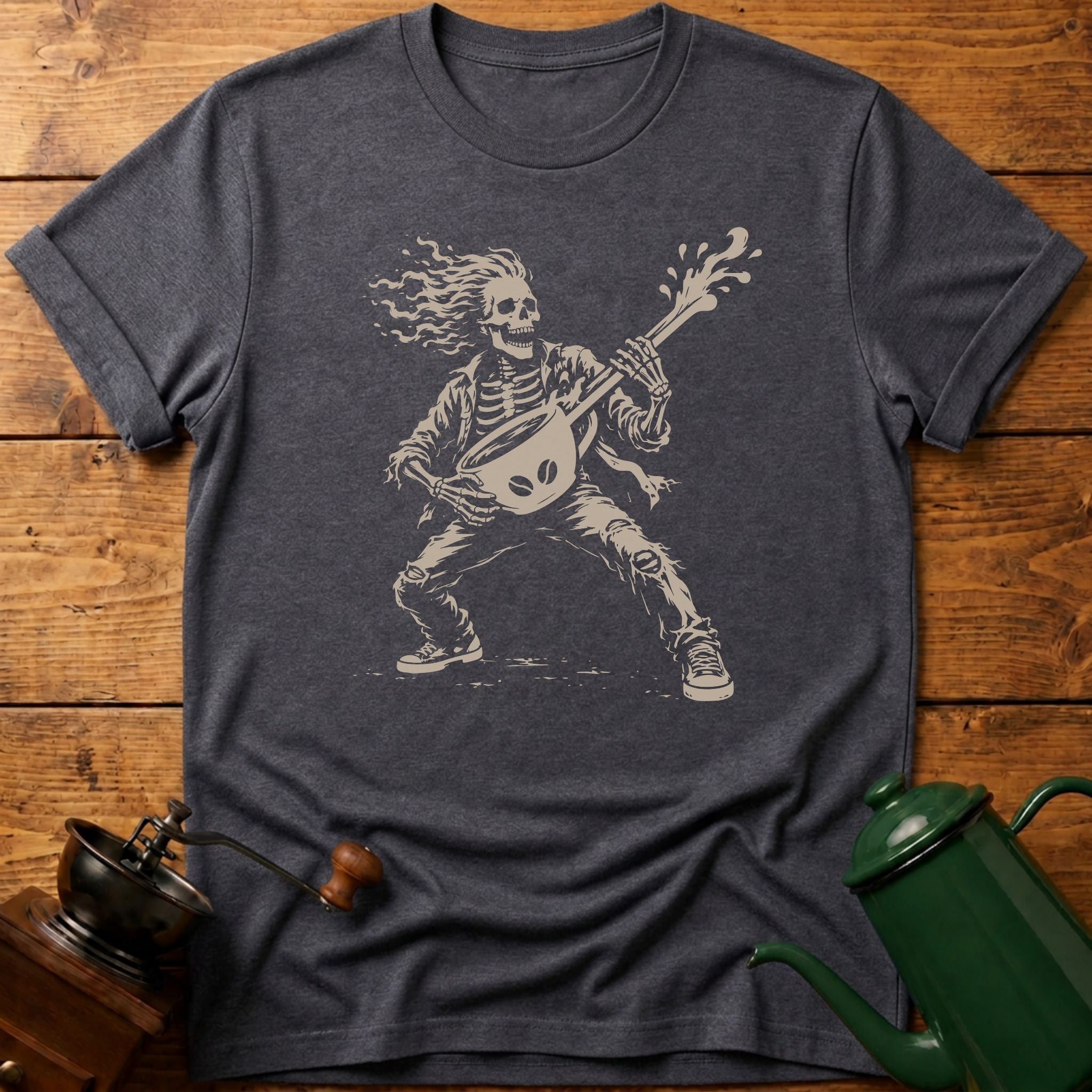 Coffee Skull Guitar T-Shirt