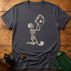 Skull Drinking Coffee T-Shirt
