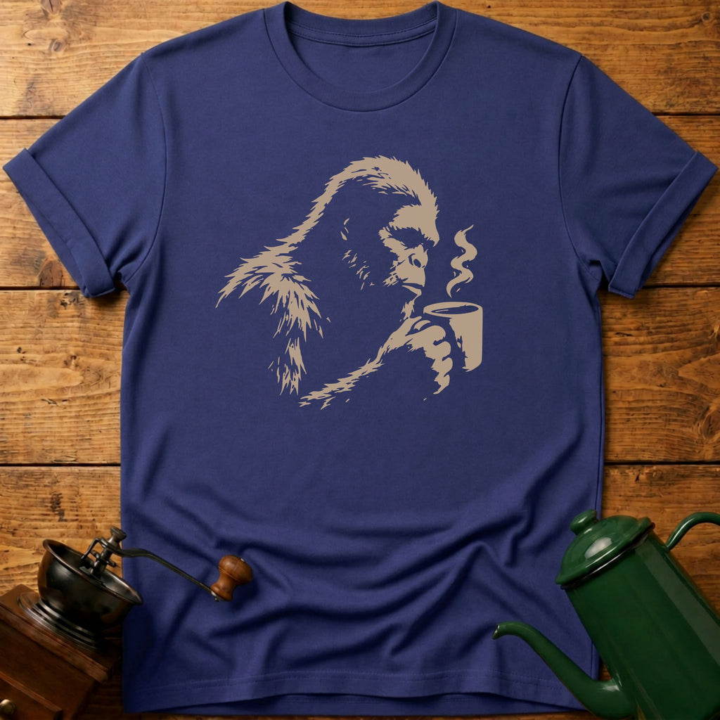 Big Foot Drinking Coffee T-Shirt