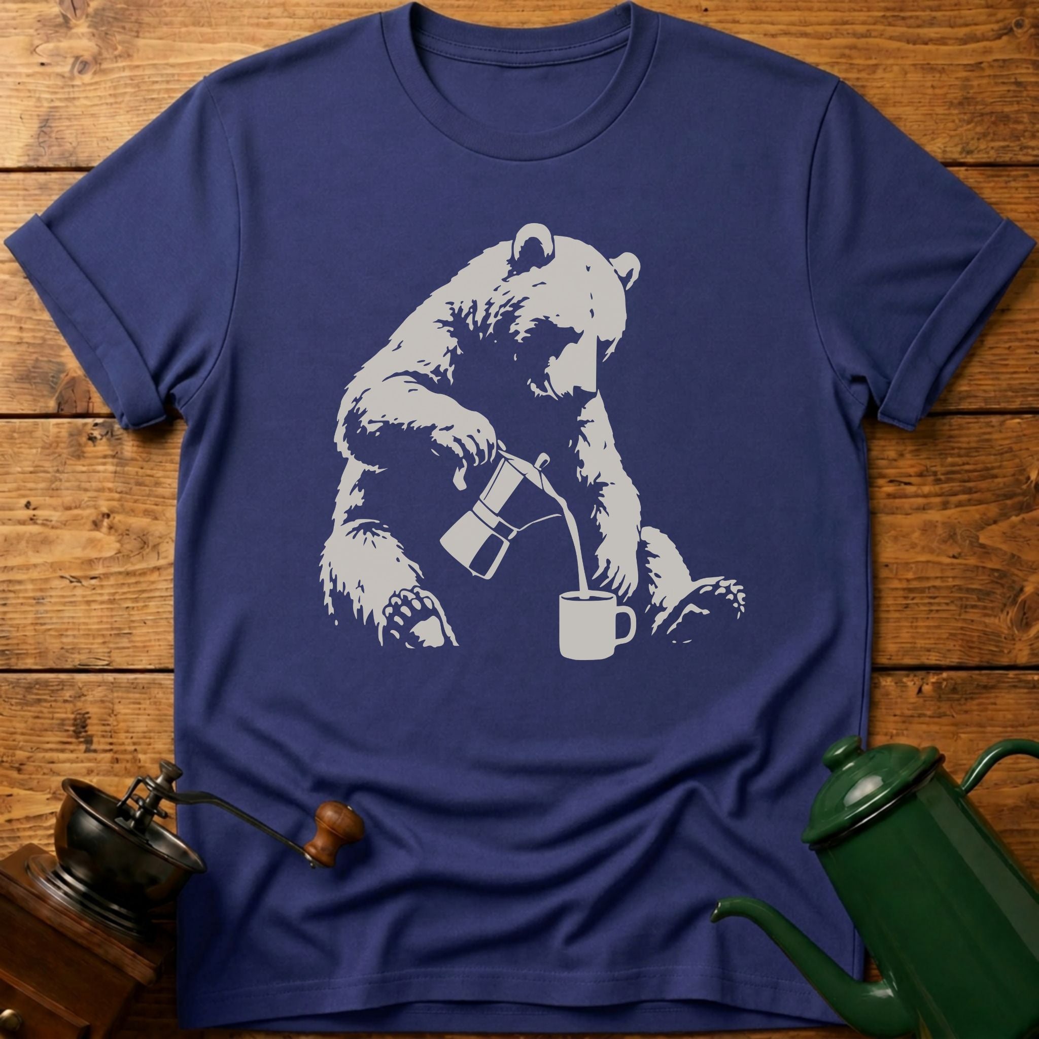 Bear Making Coffee T-Shirt