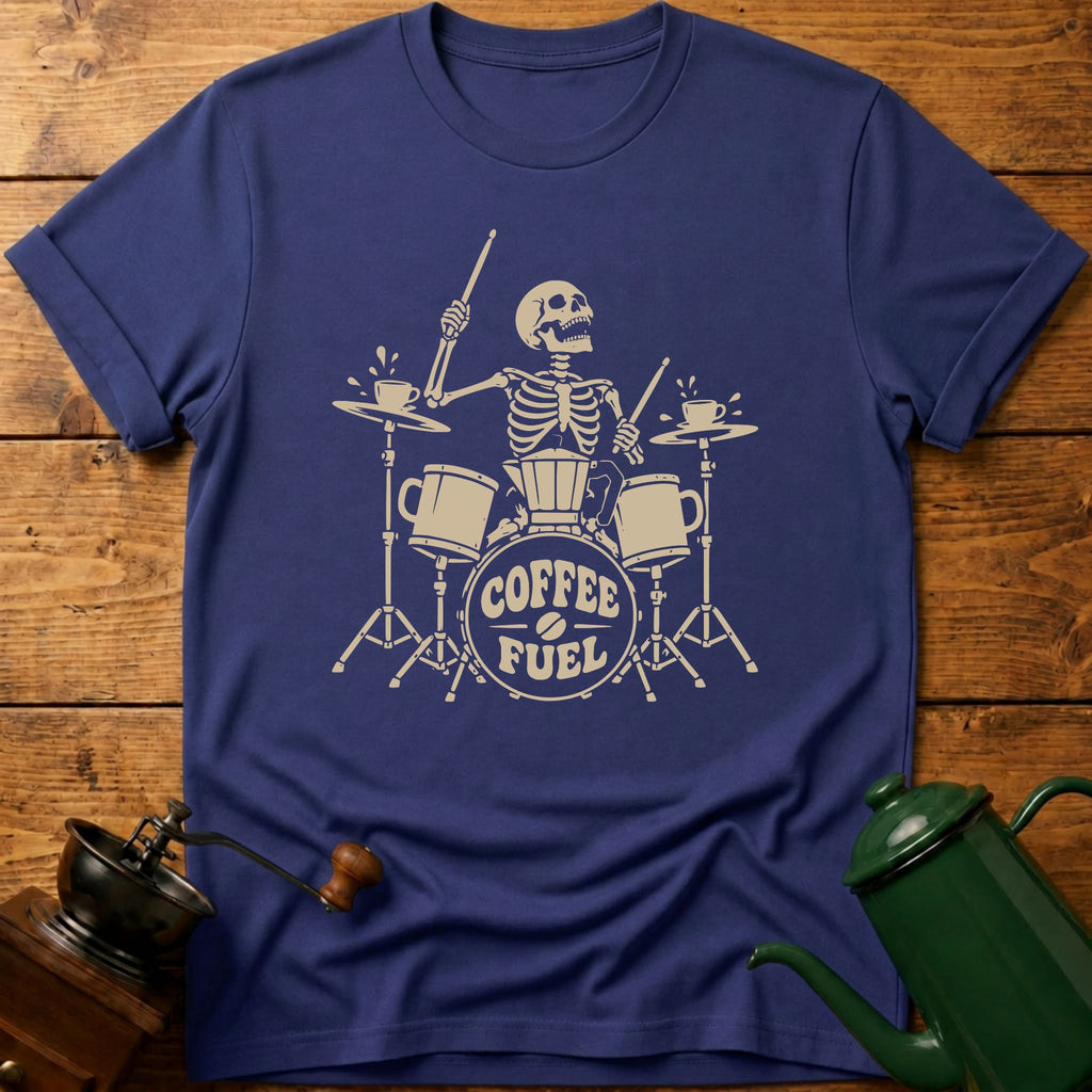 Coffee Skull Drums T-Shirt
