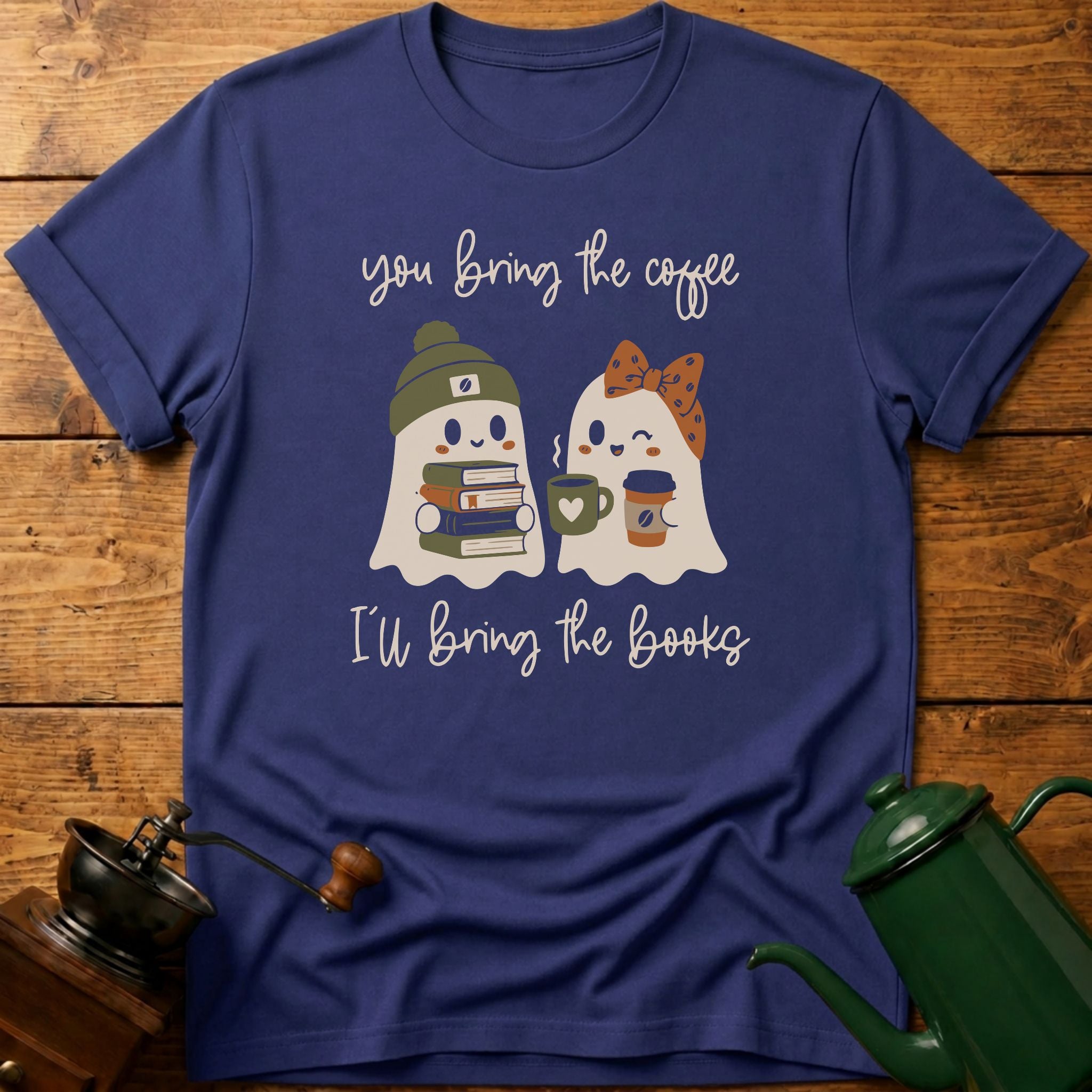 Bring Coffee & Books Boo T-Shirt
