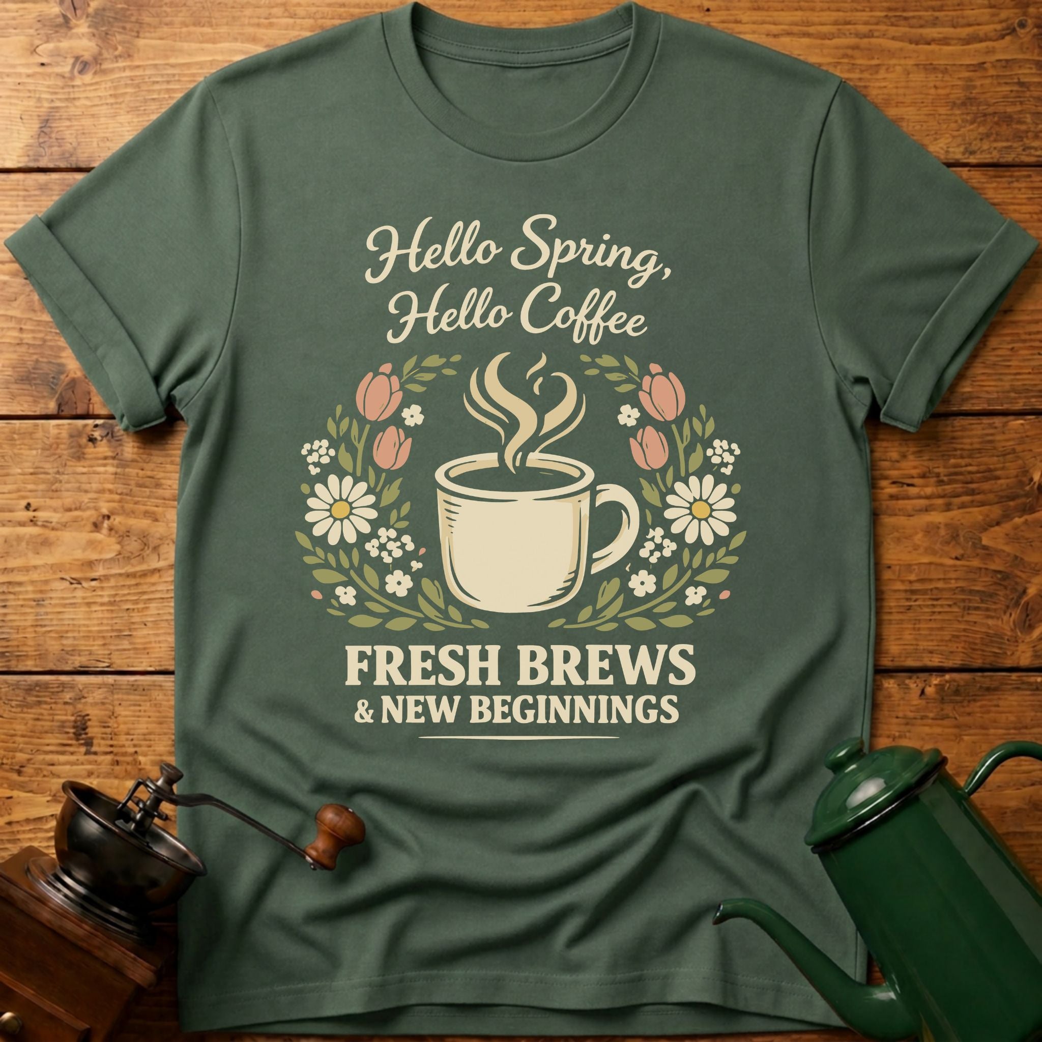 Hello Spring Hello Coffee T-Shirt