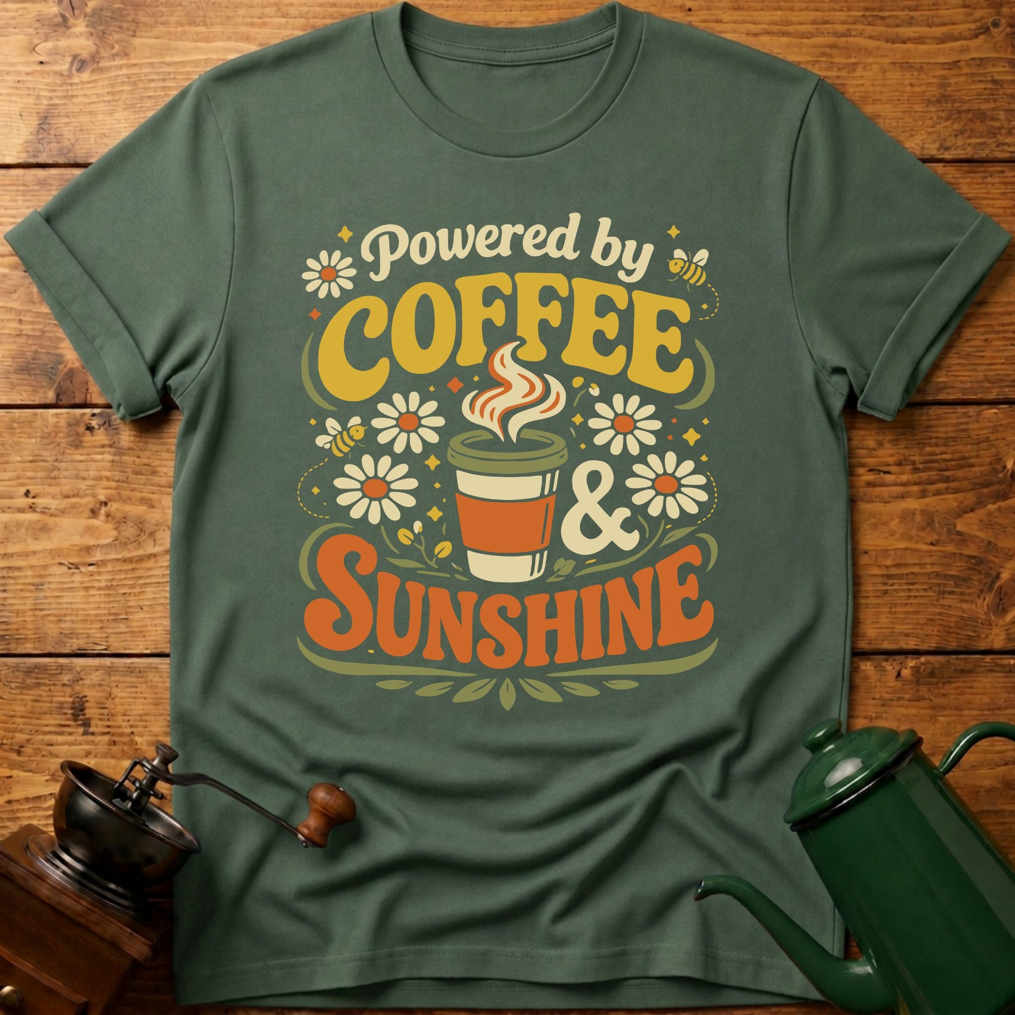 Powered By Coffee & Sunshine Spring T-Shirt