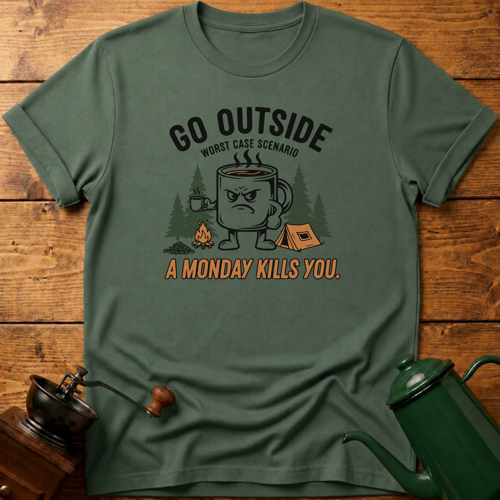 Go Outside Worst Case Scenario A Monday Kills you T-Shirt