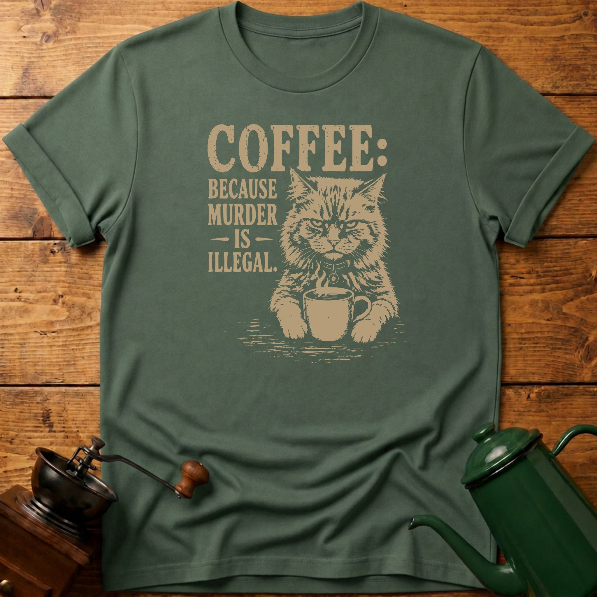 Coffee Murder Cat T-Shirt