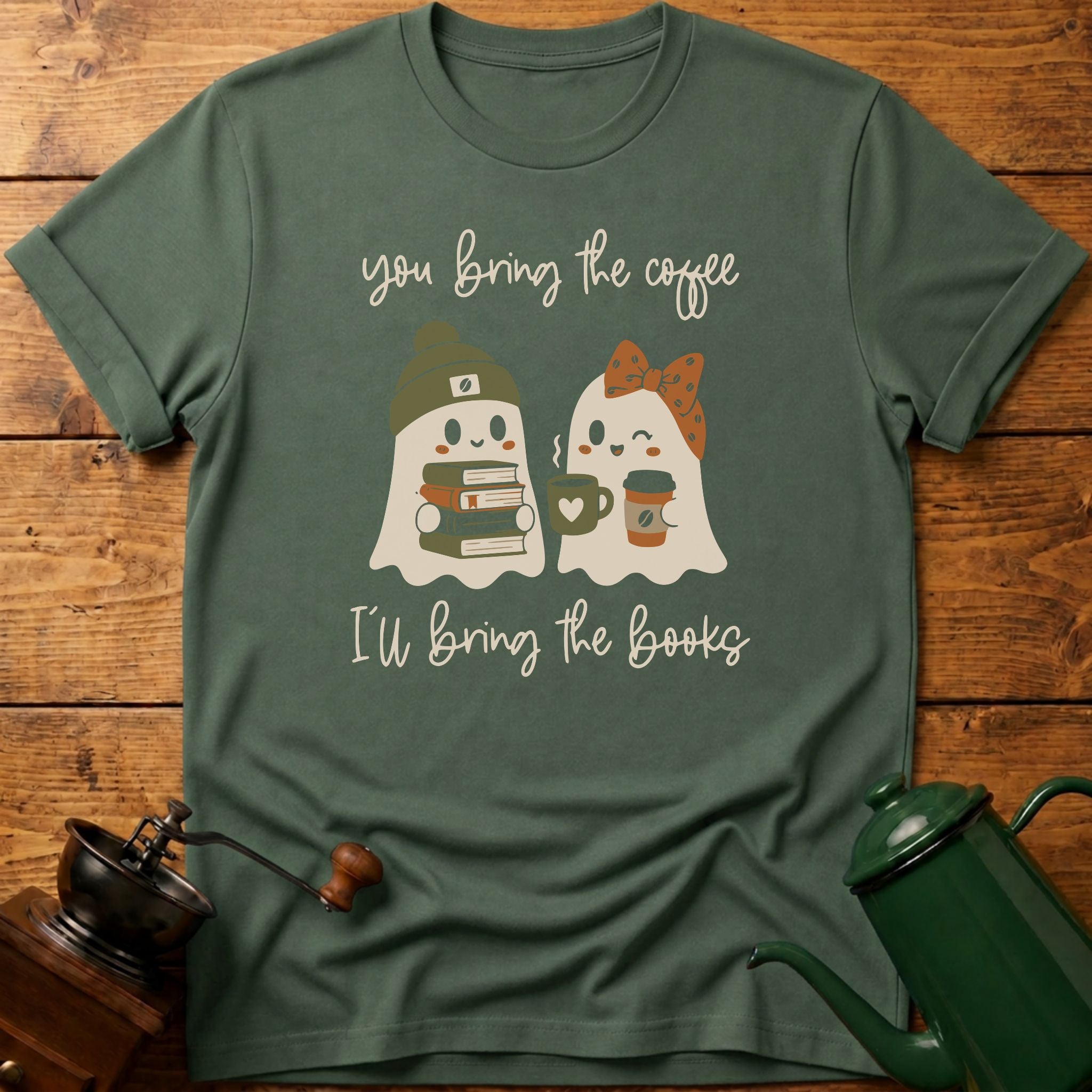 Bring Coffee & Books Boo T-Shirt