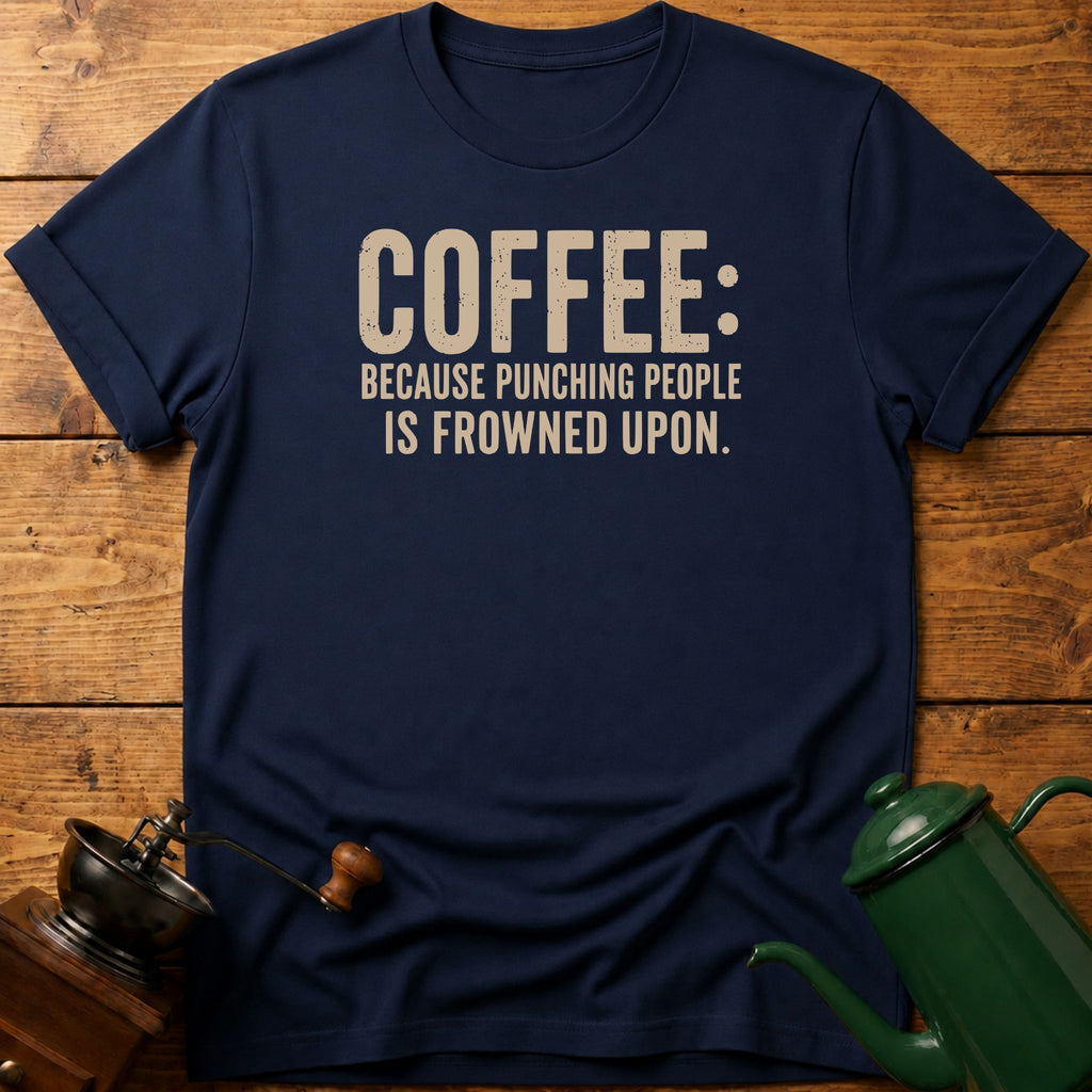 Coffee Because Punching People Is Frowned T-Shirt