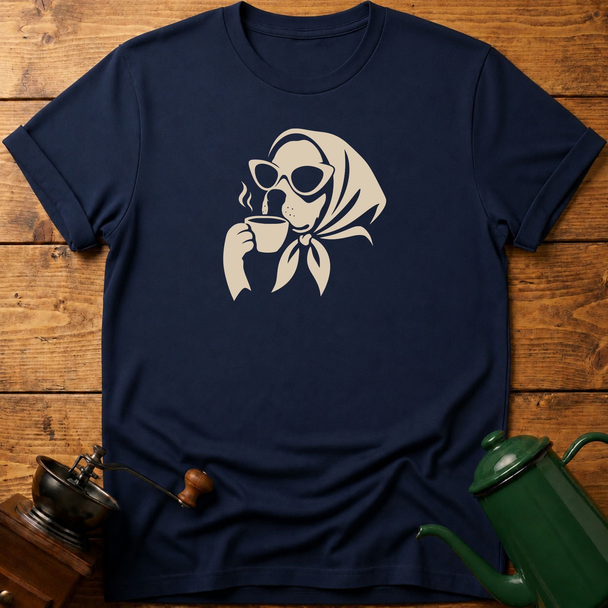 Dog Drinking Coffee T-Shirt