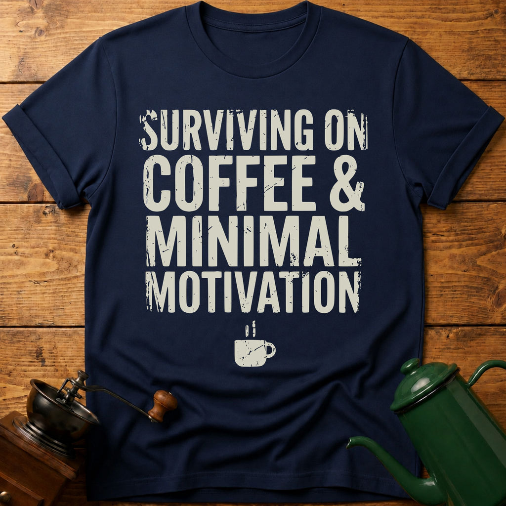 Surviving on Coffee & Minimal Motivation T-Shirt