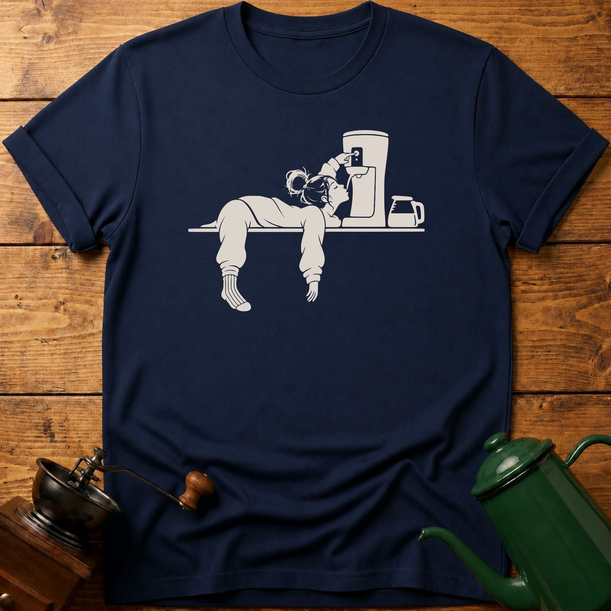 Sleeping Woman Drinking Coffee T-Shirt