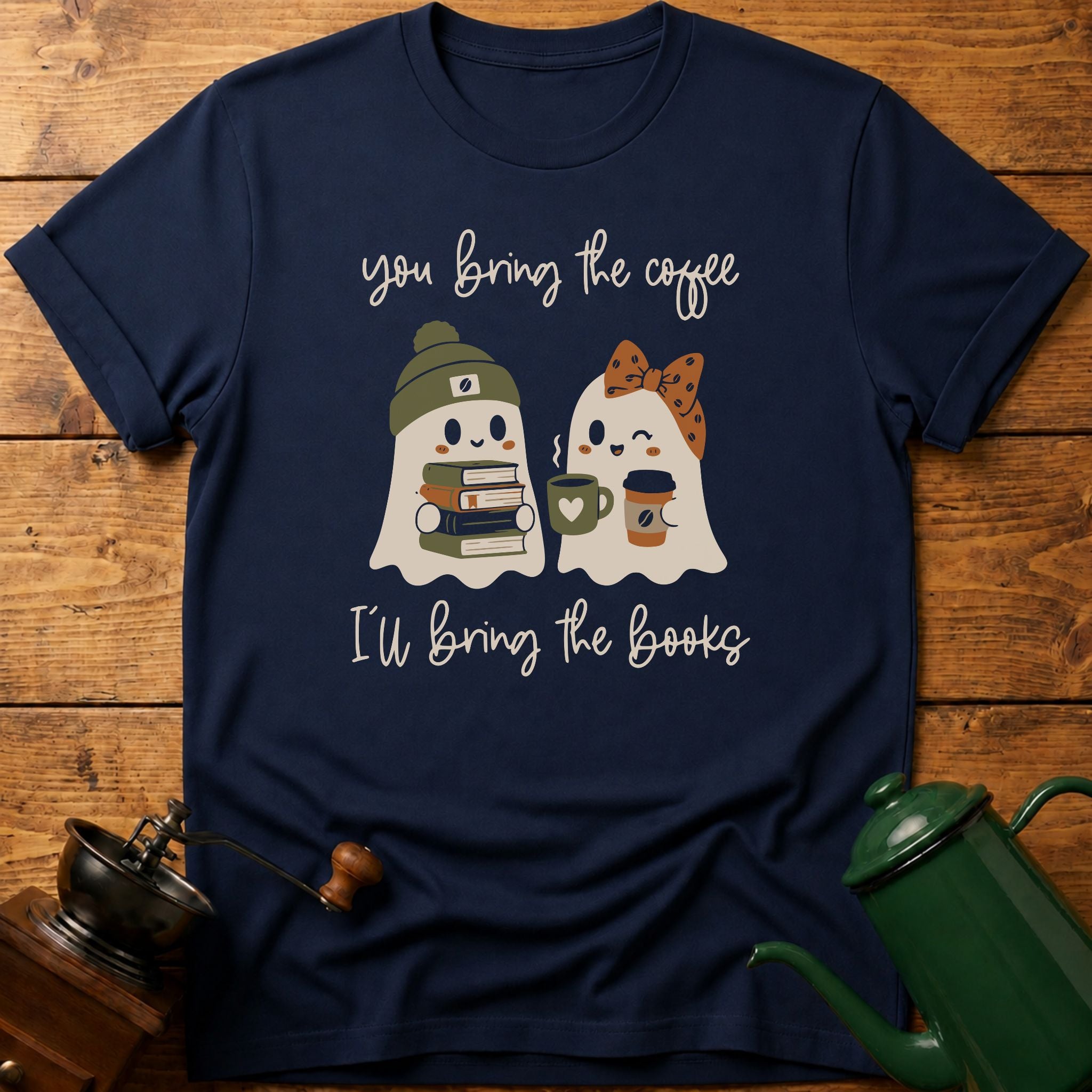 Bring Coffee & Books Boo T-Shirt