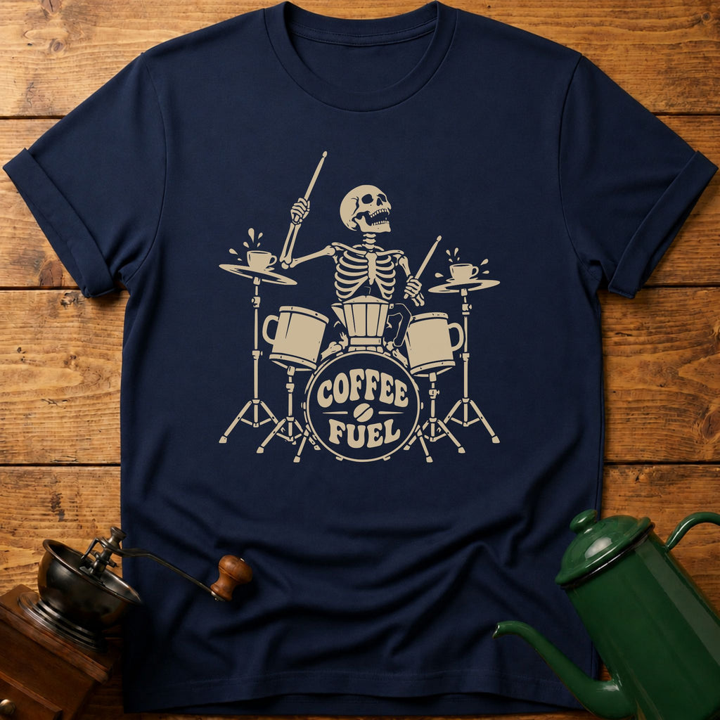 Coffee Skull Drums T-Shirt