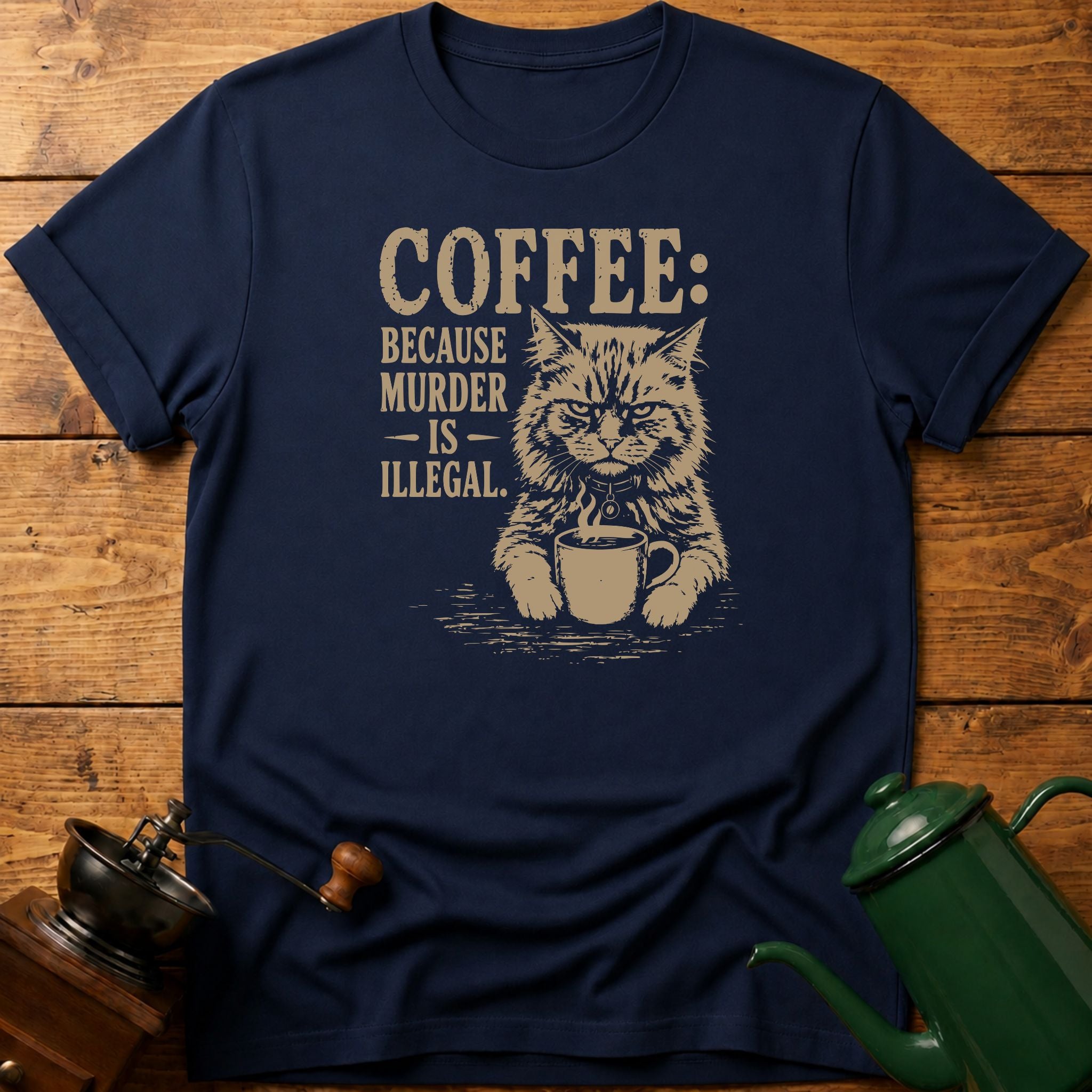 Coffee Murder Cat T-Shirt