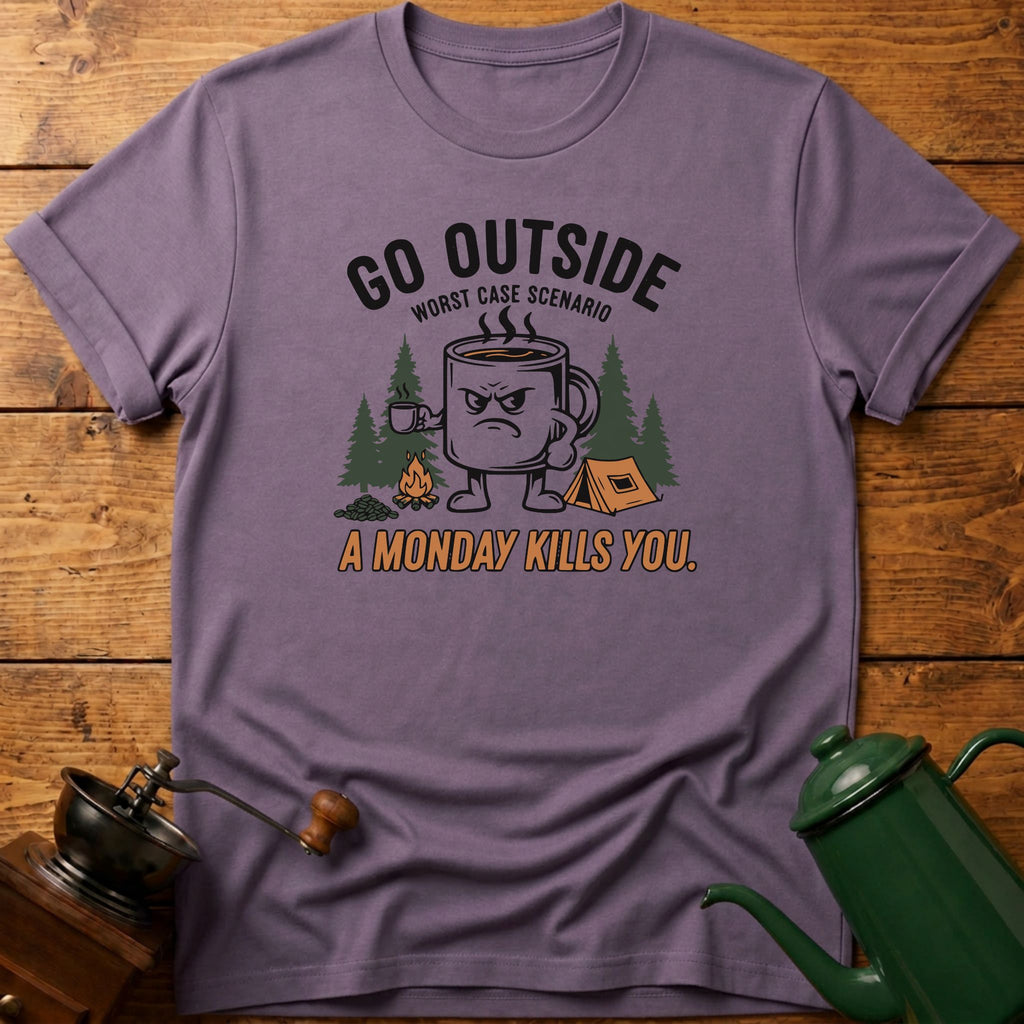 Go Outside Worst Case Scenario A Monday Kills you T-Shirt